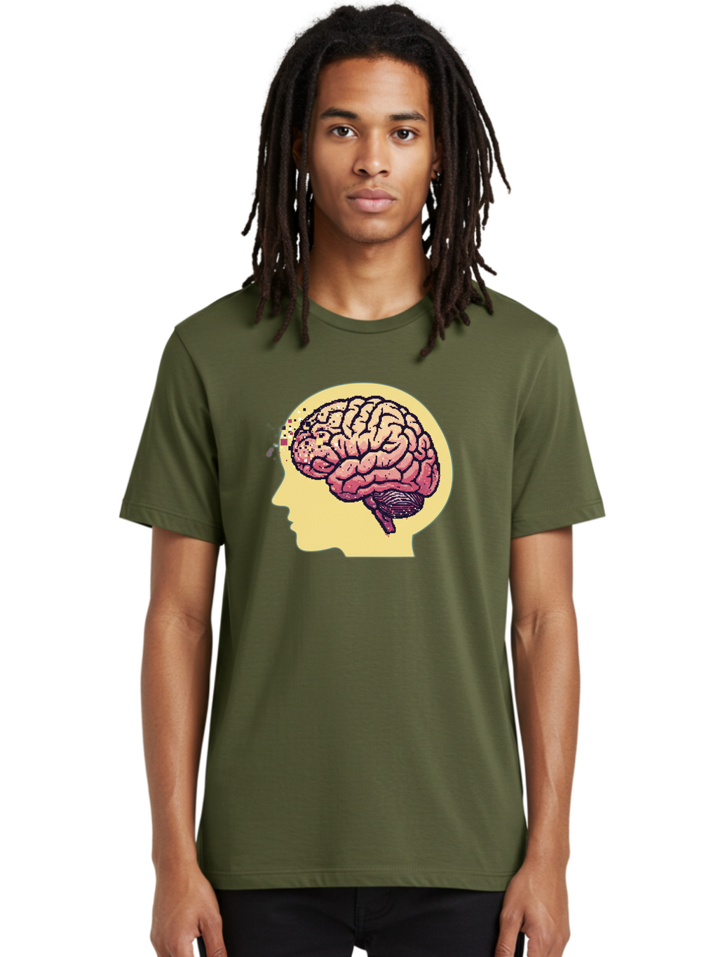 Brain-Drain Men'S Graphic Tee, 100% Cotton, Comfortable Casual Summer Wear, Machine Washable, Human Brain, Neuroscience, Mental Health, Cognitive Function, Psychology, Brain Activity, Thought Process, Neurological Disorder, Baa207