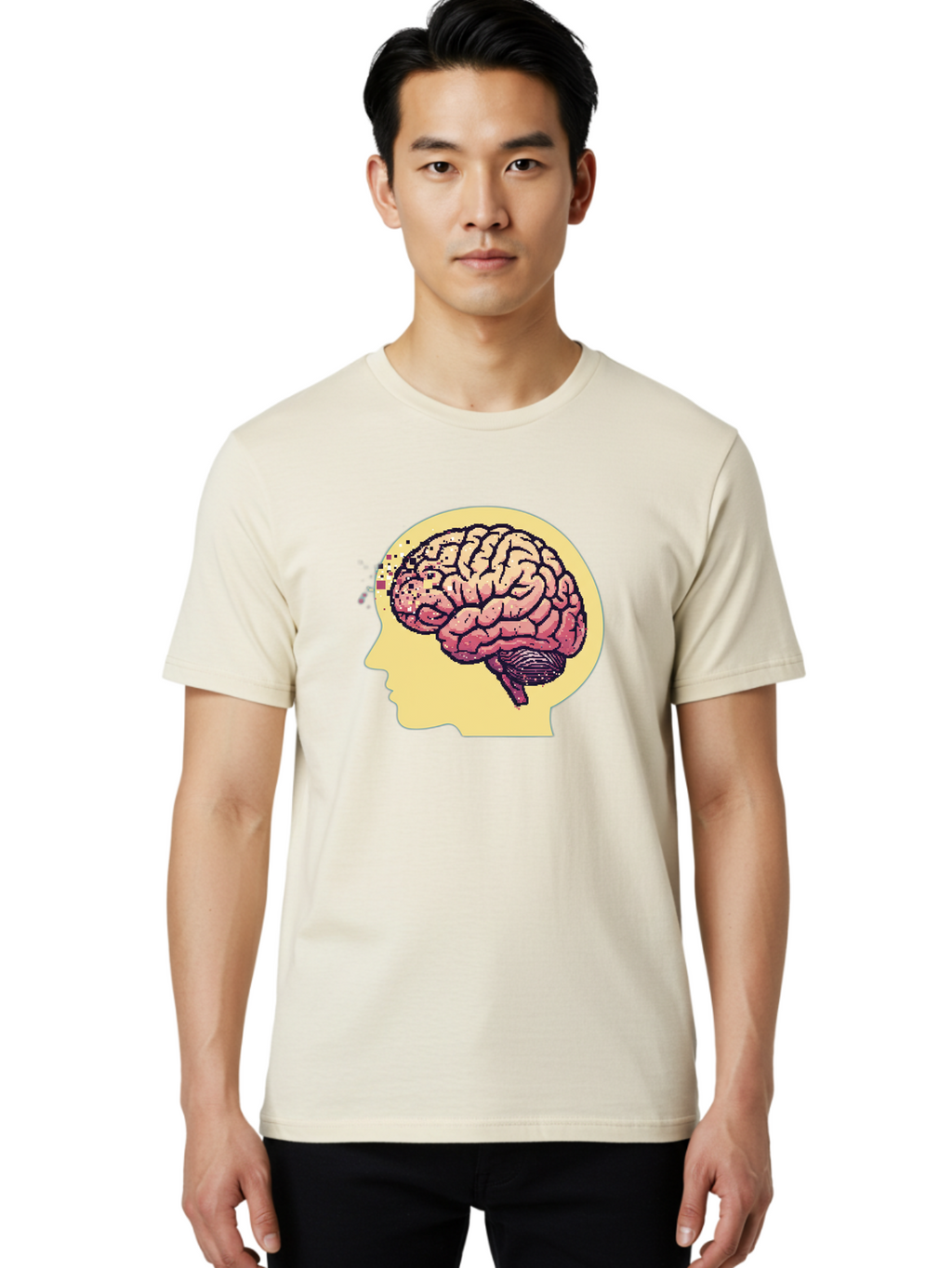 Brain-Drain Men'S Graphic Tee, 100% Cotton, Comfortable Casual Summer Wear, Machine Washable, Human Brain, Neuroscience, Mental Health, Cognitive Function, Psychology, Brain Activity, Thought Process, Neurological Disorder, Baa207