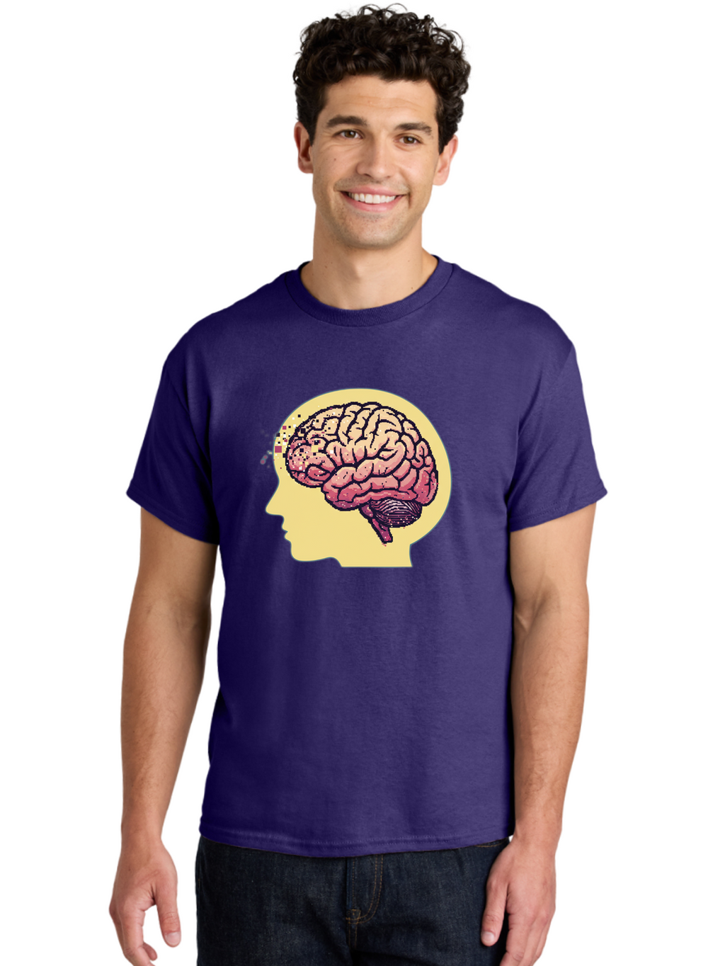 Brain-Drain Men'S Graphic Tee, 100% Cotton, Comfortable Casual Summer Wear, Machine Washable, Human Brain, Neuroscience, Mental Health, Cognitive Function, Psychology, Brain Activity, Thought Process, Neurological Disorder, Baa207