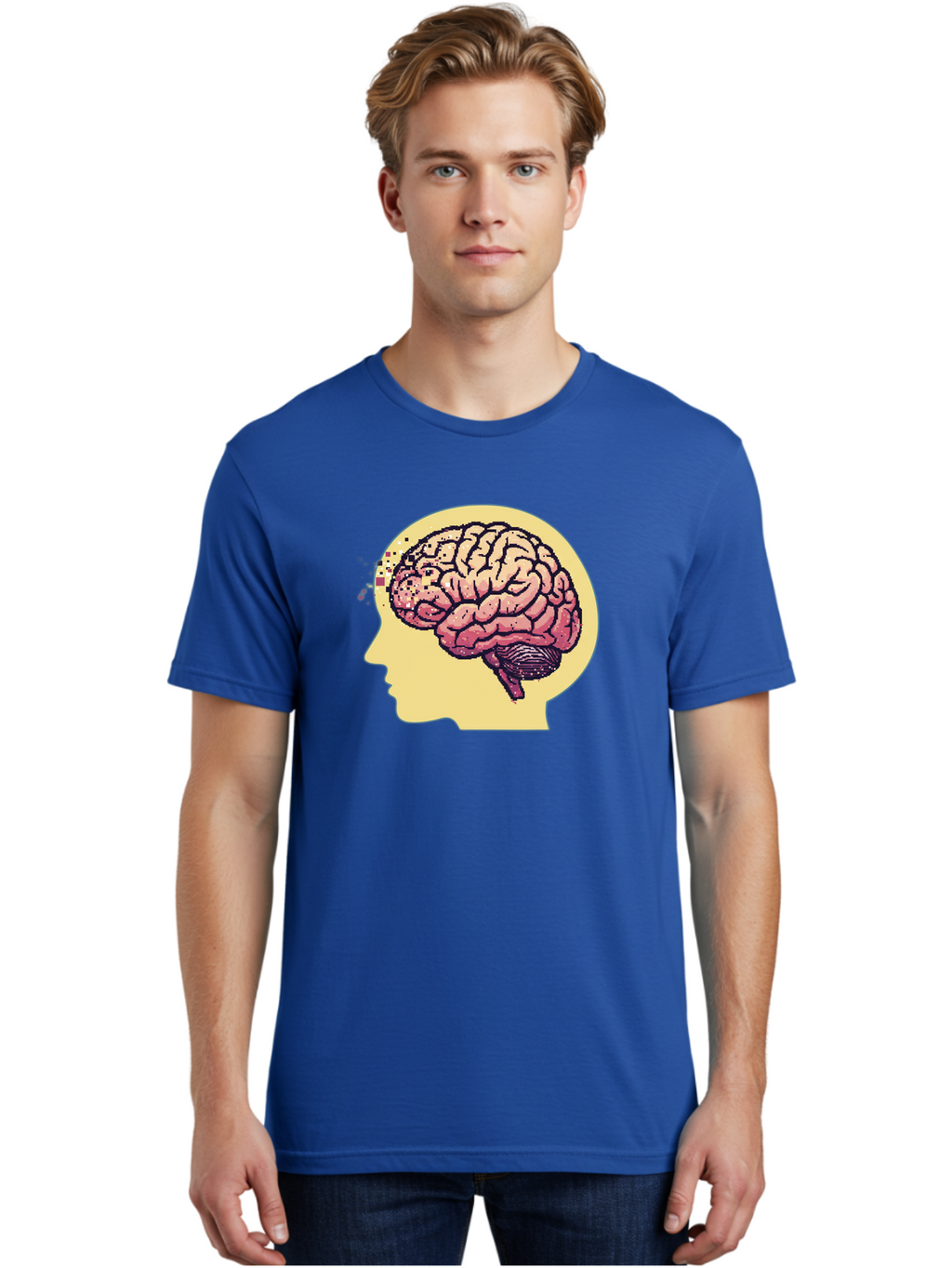Brain-Drain Men'S Graphic Tee, 100% Cotton, Comfortable Casual Summer Wear, Machine Washable, Human Brain, Neuroscience, Mental Health, Cognitive Function, Psychology, Brain Activity, Thought Process, Neurological Disorder, Baa207