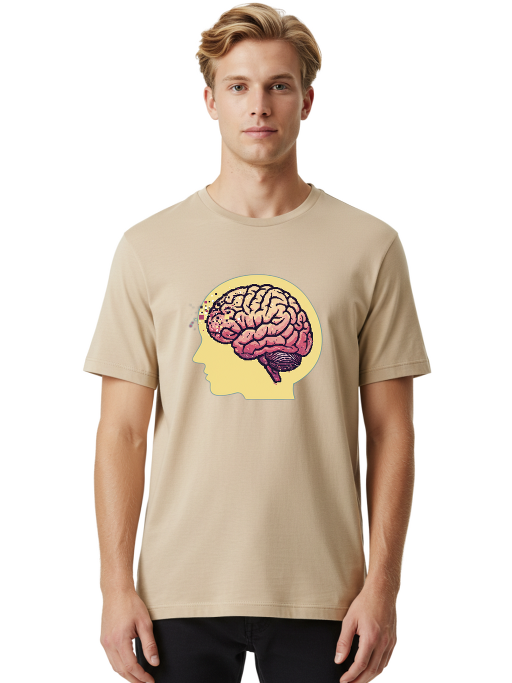 Brain-Drain Men'S Graphic Tee, 100% Cotton, Comfortable Casual Summer Wear, Machine Washable, Human Brain, Neuroscience, Mental Health, Cognitive Function, Psychology, Brain Activity, Thought Process, Neurological Disorder, Baa207