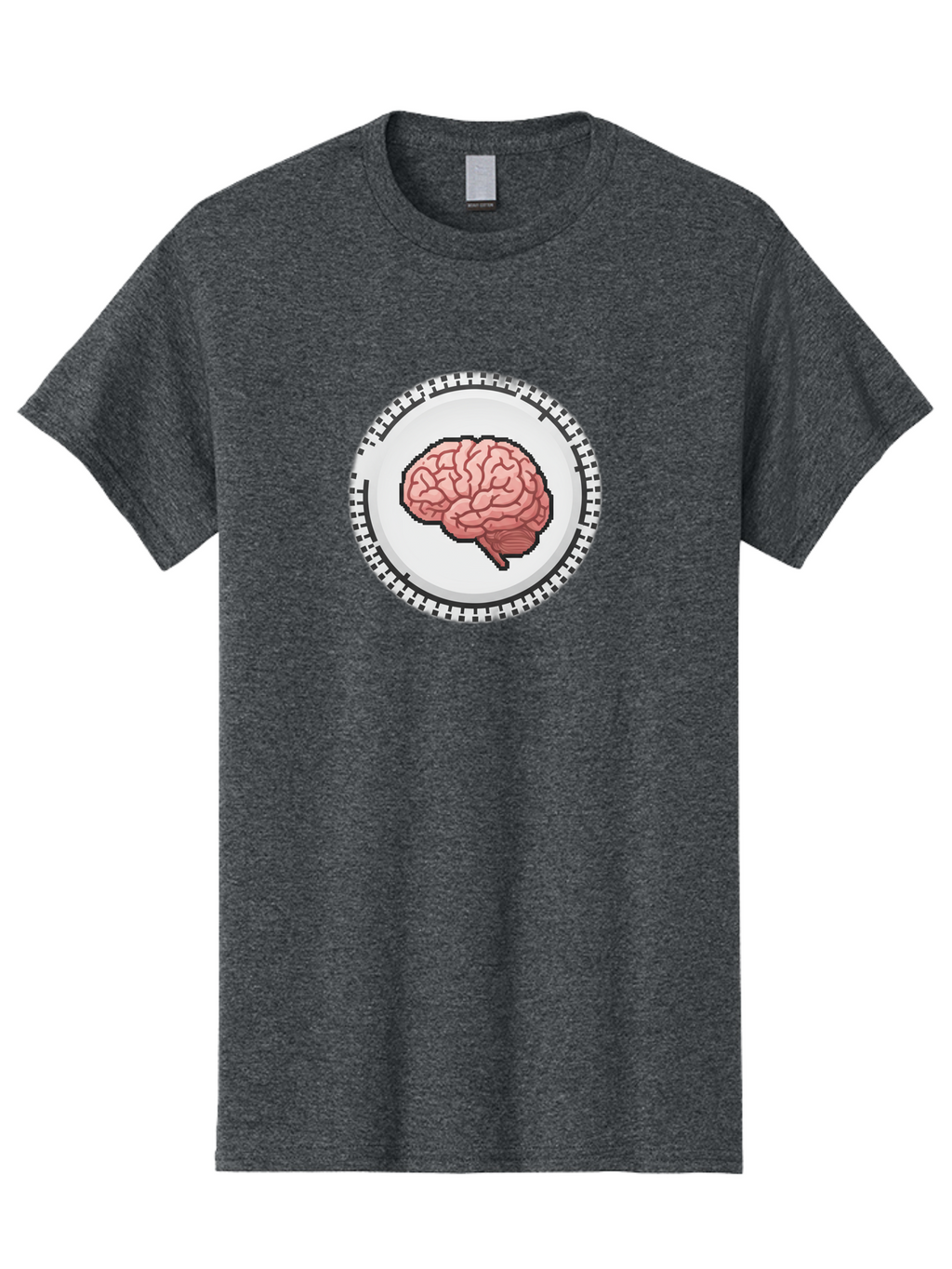 Brain-Puzzle-Piece Men'S Graphic Tee, 100% Cotton, Comfortable Casual Summer Wear, Machine Washable, Human Brain Illustration, Digital Art, Cognitive Function, Neuroscience, Puzzle Piece, Pink And White Colors, Black Outline Baa212