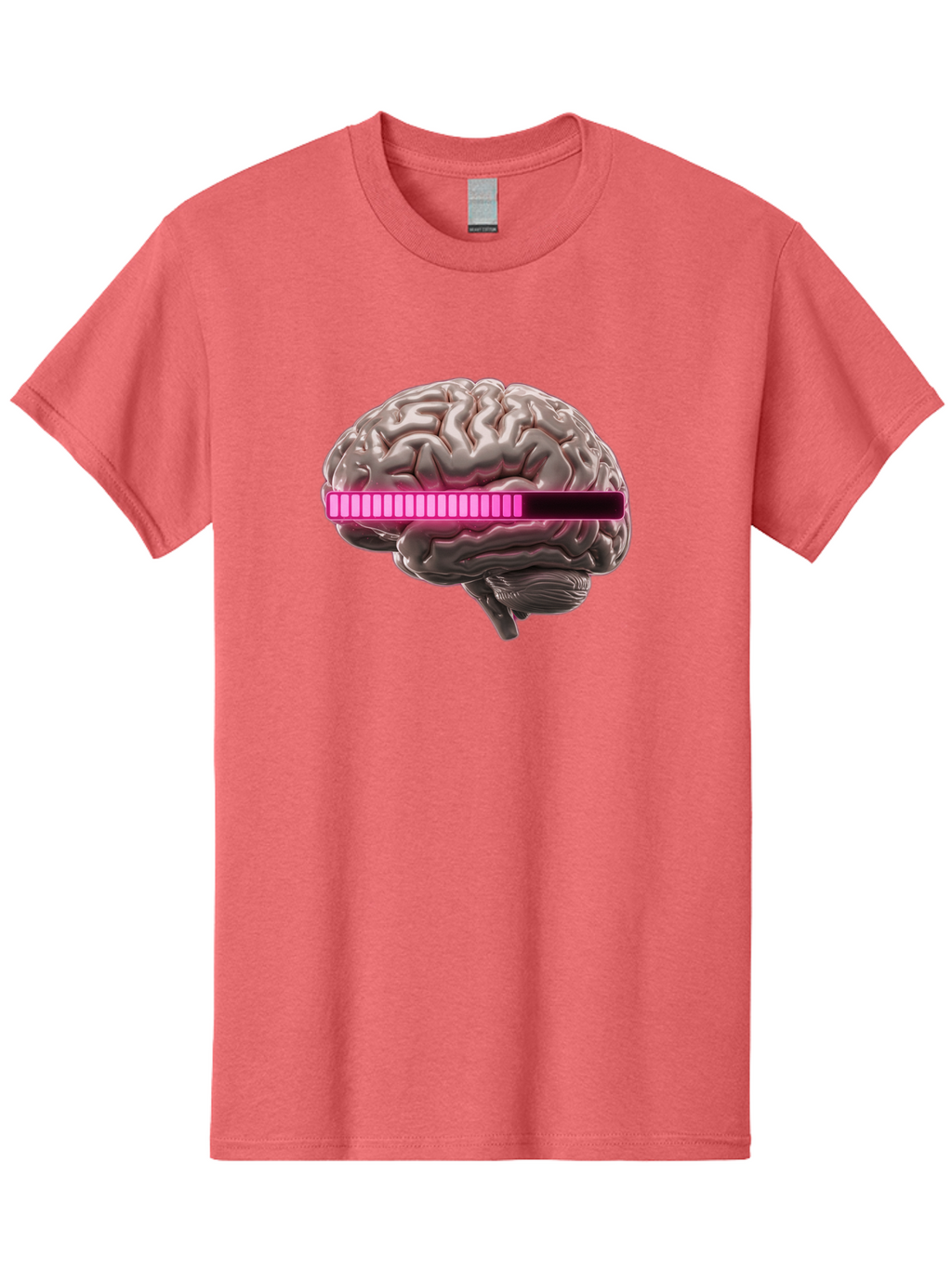 Brain-With-Equalizer Men'S Graphic Tee, 100% Cotton, Comfortable Casual Summer Wear, Machine Washable, Human Brain, Sound Equalizer, Music Visualization, Audio Technology, Neuroscience, Cognitive Function, Digital Art, Futuristic Design Baa215