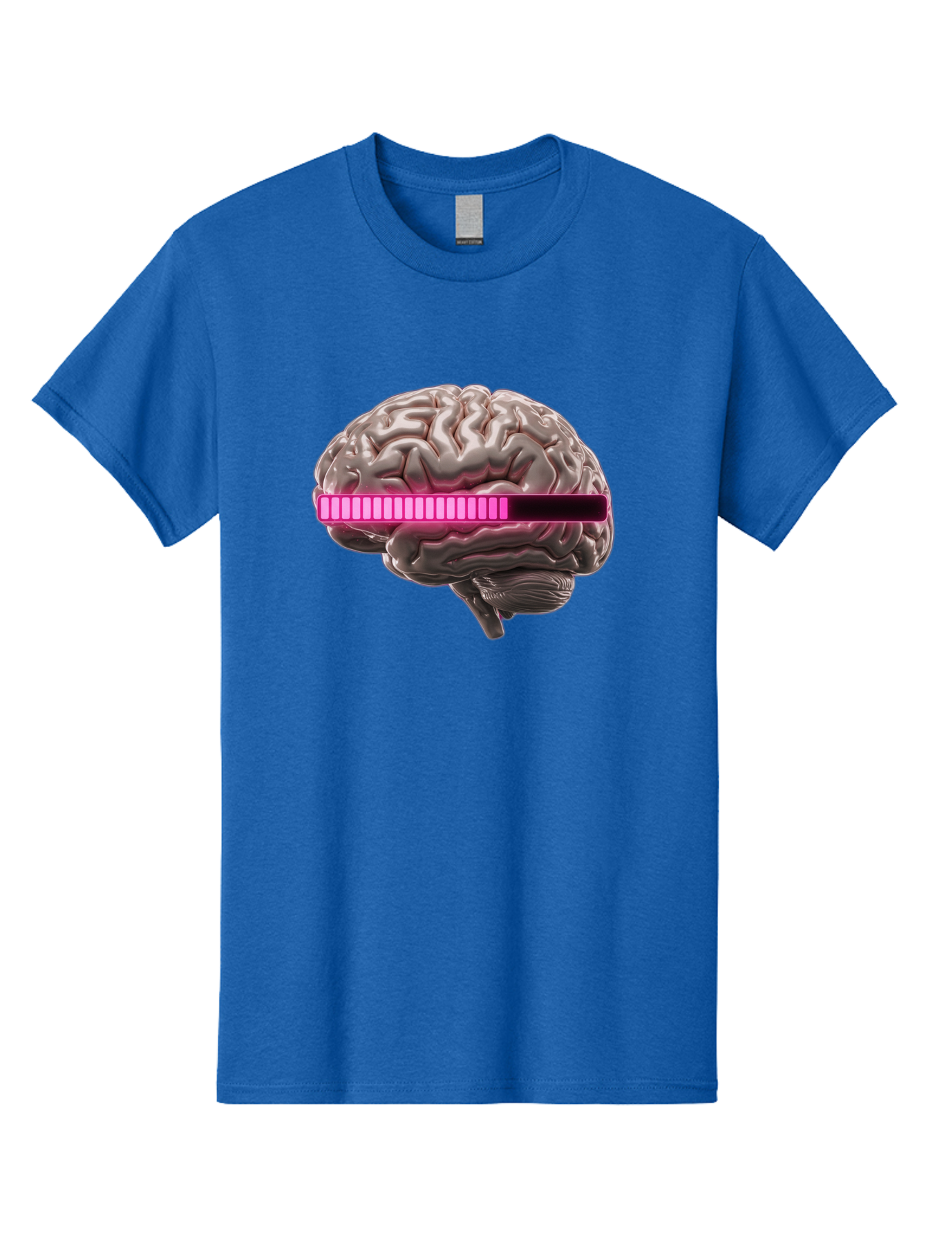 Brain-With-Equalizer Men'S Graphic Tee, 100% Cotton, Comfortable Casual Summer Wear, Machine Washable, Human Brain, Sound Equalizer, Music Visualization, Audio Technology, Neuroscience, Cognitive Function, Digital Art, Futuristic Design Baa215