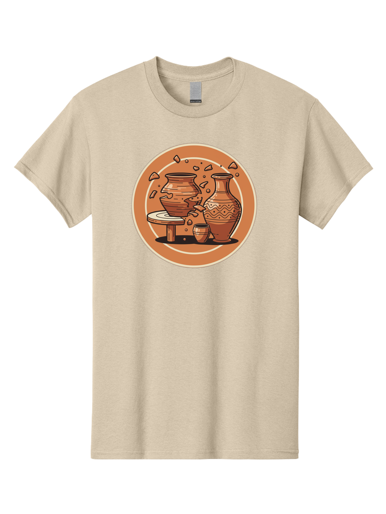 Broken-Clay-Pot Men'S Graphic Tee, 100% Cotton, Comfortable Casual Summer Wear, Machine Washable, Clay Pots, Pottery, Ceramics, Broken Pieces, Potter'S Wheel, Handmade Craftsmanship, Earthy Tones, Traditional Art, Cultural Heritage Baa236