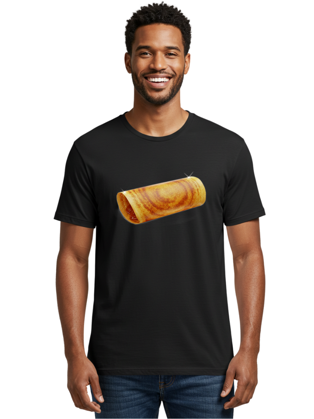 Burrito Men'S Graphic Tee, 100% Cotton, Comfortable Casual Summer Wear, Machine Washable, Crunchy Spring Roll, Savory Filling, Asian Cuisine, Finger Food, Delicious Snack, Appetizing Dish, Tasty Treat Baa244