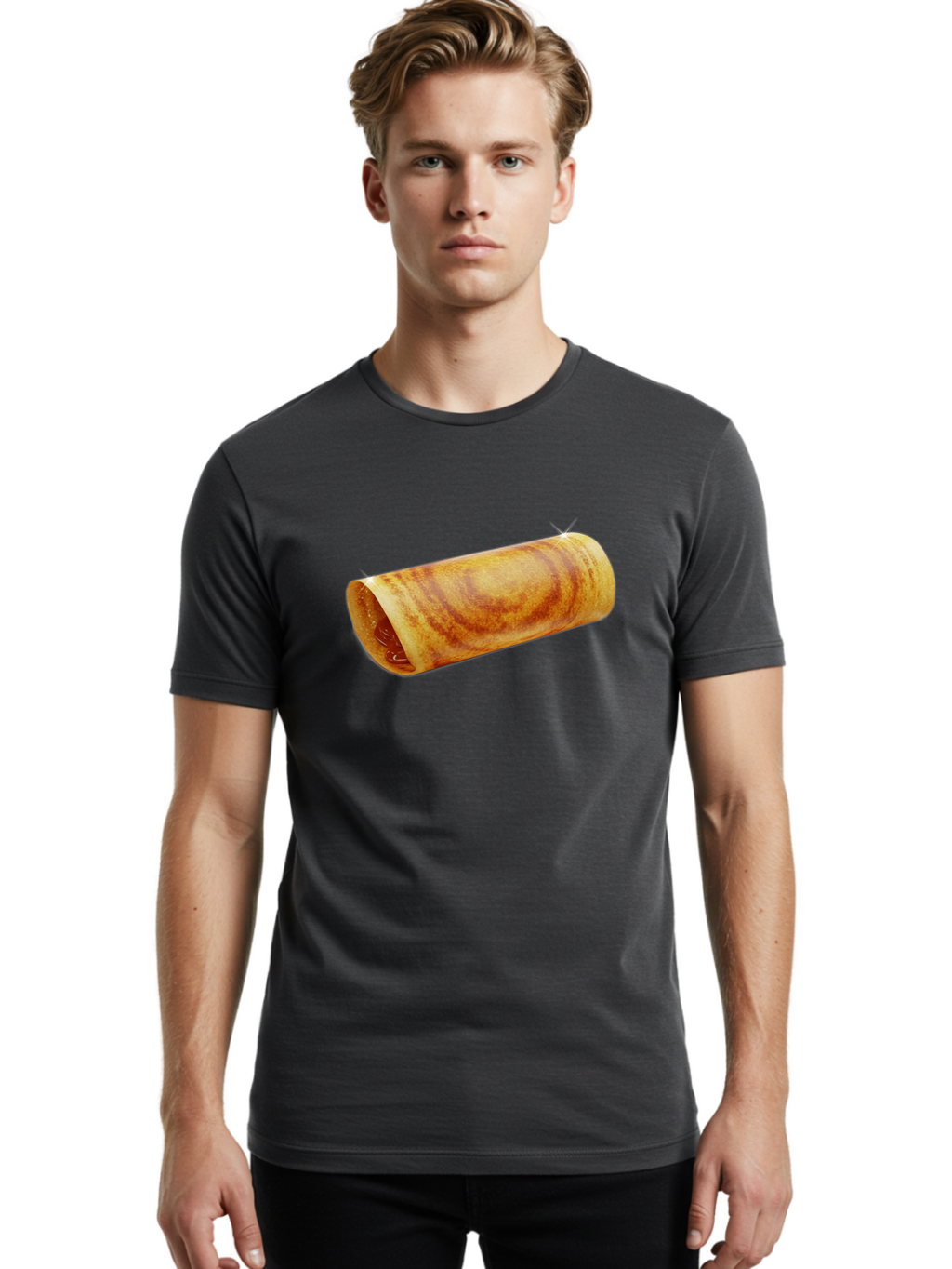 Burrito Men'S Graphic Tee, 100% Cotton, Comfortable Casual Summer Wear, Machine Washable, Crunchy Spring Roll, Savory Filling, Asian Cuisine, Finger Food, Delicious Snack, Appetizing Dish, Tasty Treat Baa244
