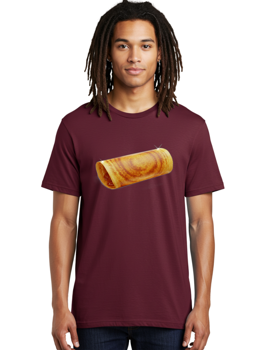 Burrito Men'S Graphic Tee, 100% Cotton, Comfortable Casual Summer Wear, Machine Washable, Crunchy Spring Roll, Savory Filling, Asian Cuisine, Finger Food, Delicious Snack, Appetizing Dish, Tasty Treat Baa244