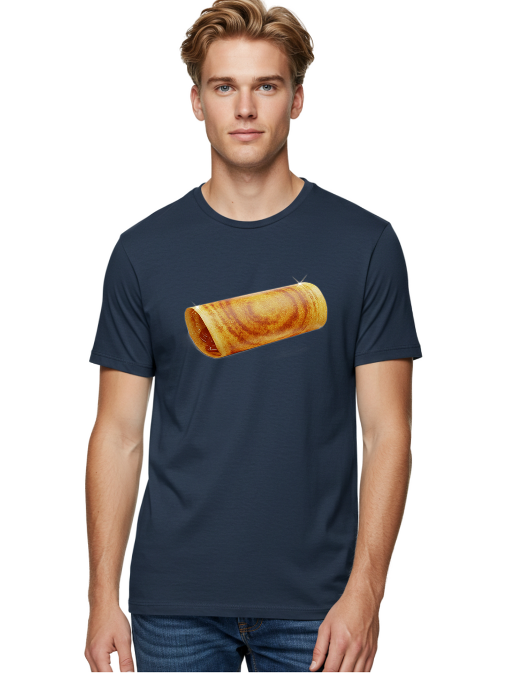 Burrito Men'S Graphic Tee, 100% Cotton, Comfortable Casual Summer Wear, Machine Washable, Crunchy Spring Roll, Savory Filling, Asian Cuisine, Finger Food, Delicious Snack, Appetizing Dish, Tasty Treat Baa244