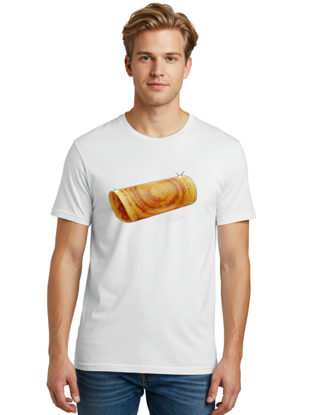 Burrito Men'S Graphic Tee, 100% Cotton, Comfortable Casual Summer Wear, Machine Washable, Crunchy Spring Roll, Savory Filling, Asian Cuisine, Finger Food, Delicious Snack, Appetizing Dish, Tasty Treat Baa244