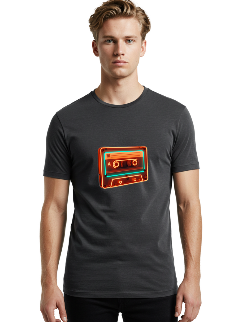 Cassette-Tape-4 Men'S Graphic Tee, 100% Cotton, Comfortable Casual Summer Wear, Machine Washable, Retro Cassette Tape, Vintage Music Format, Nostalgic Audio, Classic Sound, Music Player, Mixtape Culture, Nostalgic Vibes, Retro Technology, Baa262