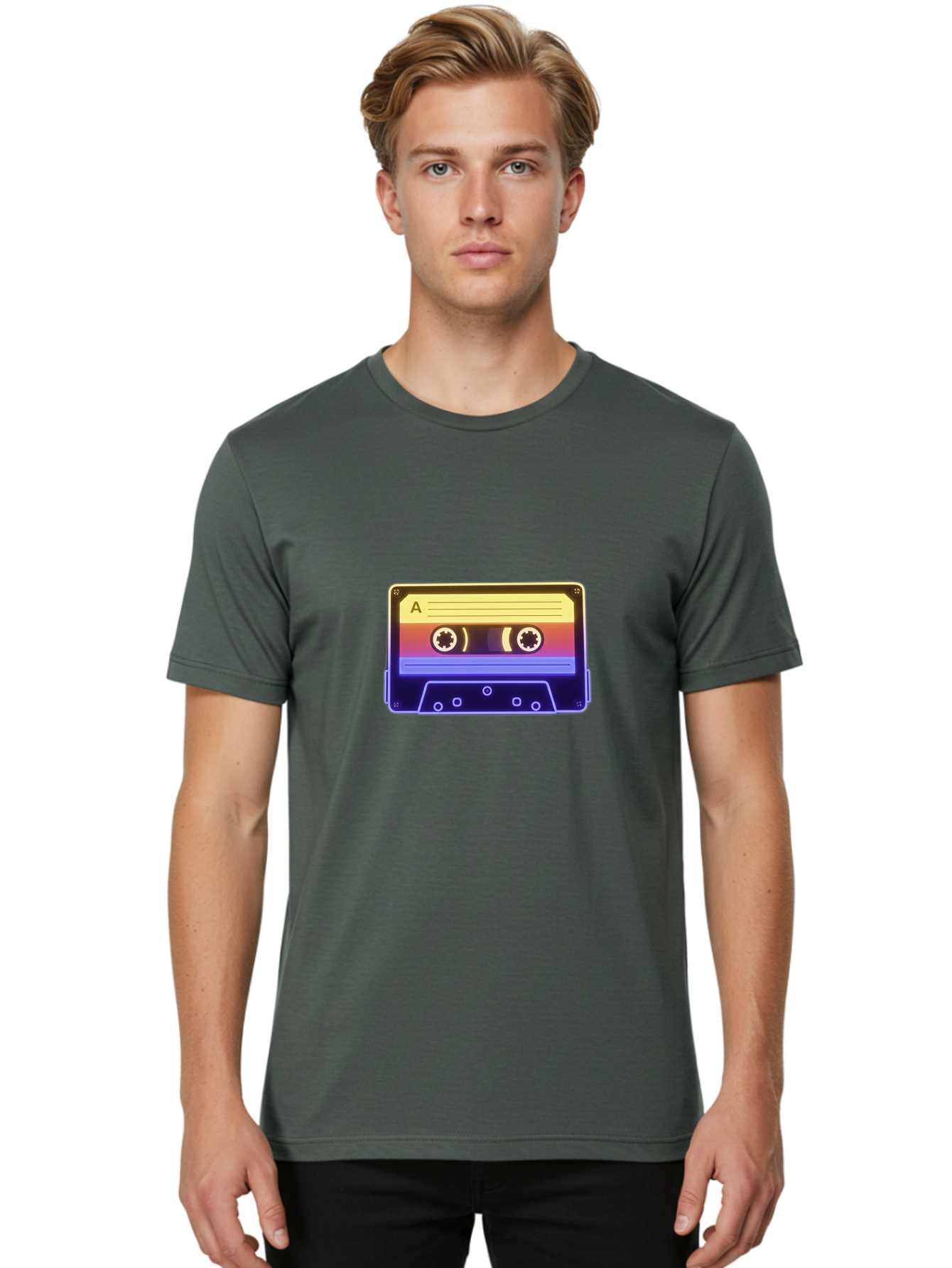 Cassette-Tape-A-1 Men'S Graphic Tee, 100% Cotton, Comfortable Casual Summer Wear, Machine Washable, Retro Cassette Tape, Vintage Music, Nostalgic Technology, 80S And 90S Memorabilia, Mixtape, Cassette Player, Retro Audio Baa265