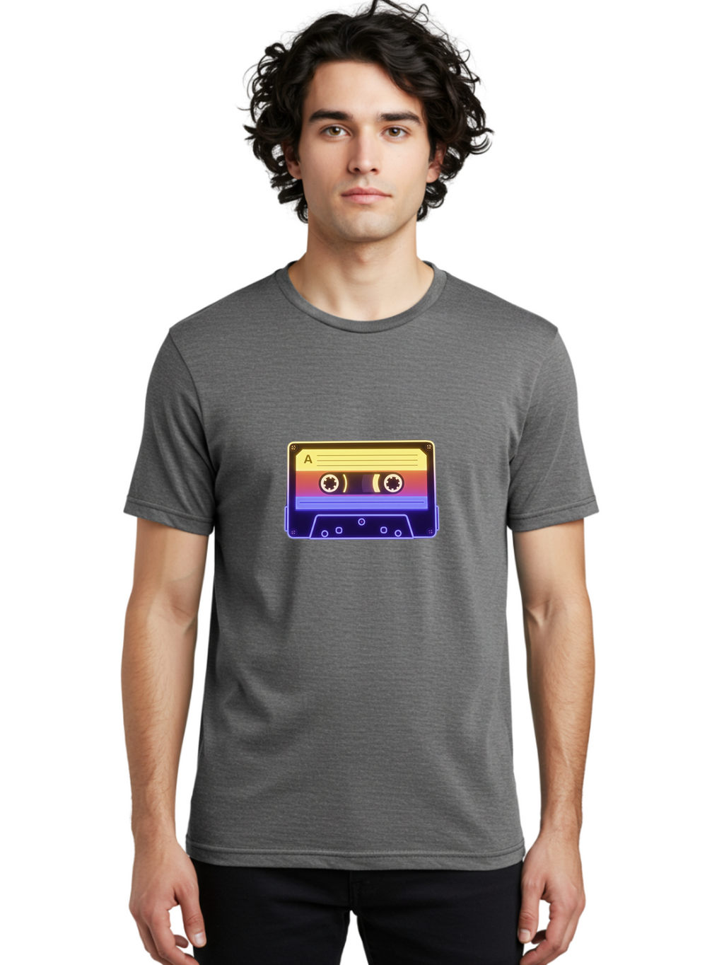 Cassette-Tape-A-1 Men'S Graphic Tee, 100% Cotton, Comfortable Casual Summer Wear, Machine Washable, Retro Cassette Tape, Vintage Music, Nostalgic Technology, 80S And 90S Memorabilia, Mixtape, Cassette Player, Retro Audio Baa265