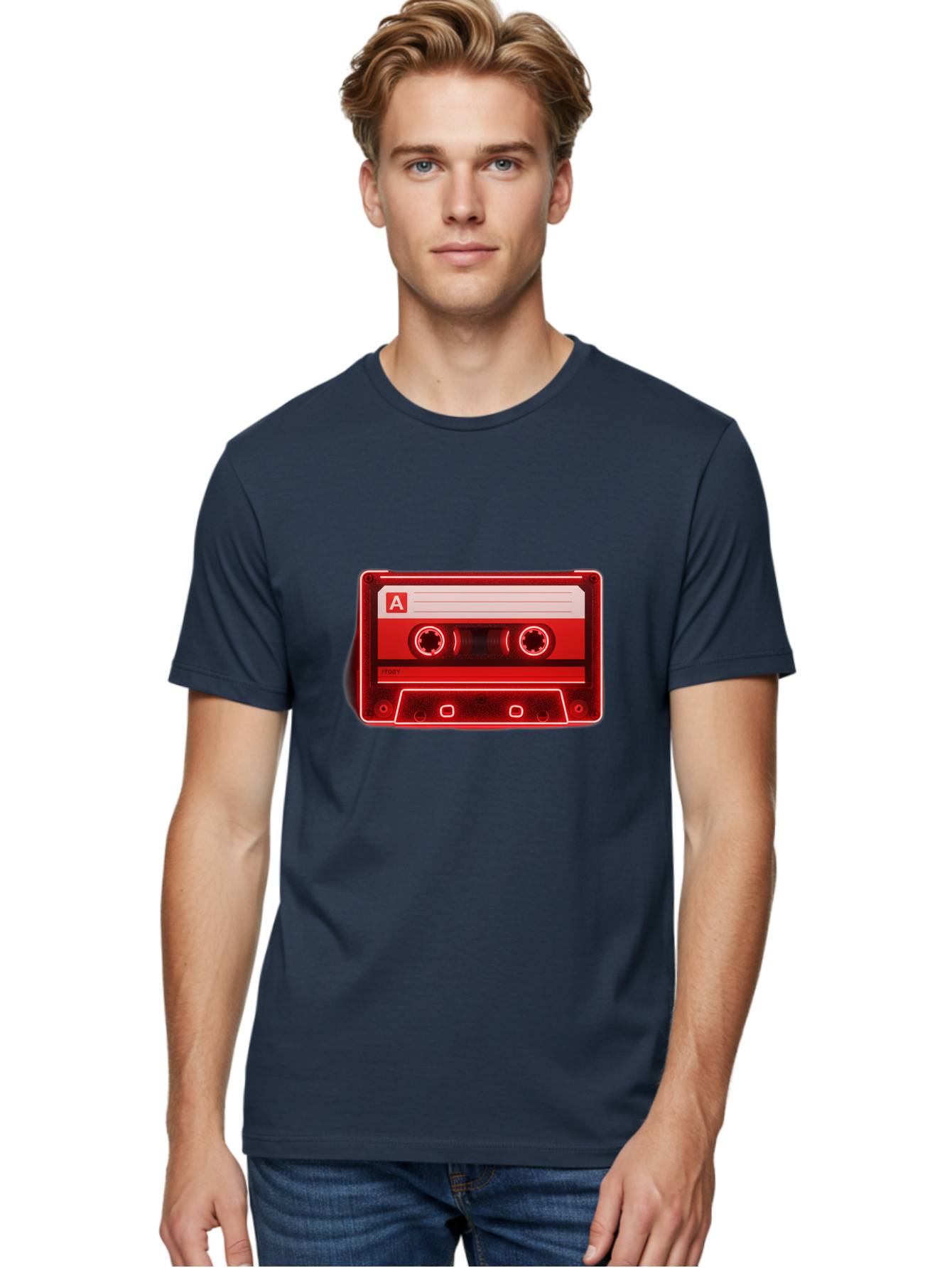 Cassette-Tape-A-2 Men'S Graphic Tee, 100% Cotton, Comfortable Casual Summer Wear, Machine Washable, Retro Cassette Tape, Mix Tape, Nostalgic Music, Vintage Audio, Retro Technology, Classic Music Format, Compact Cassette Baa266