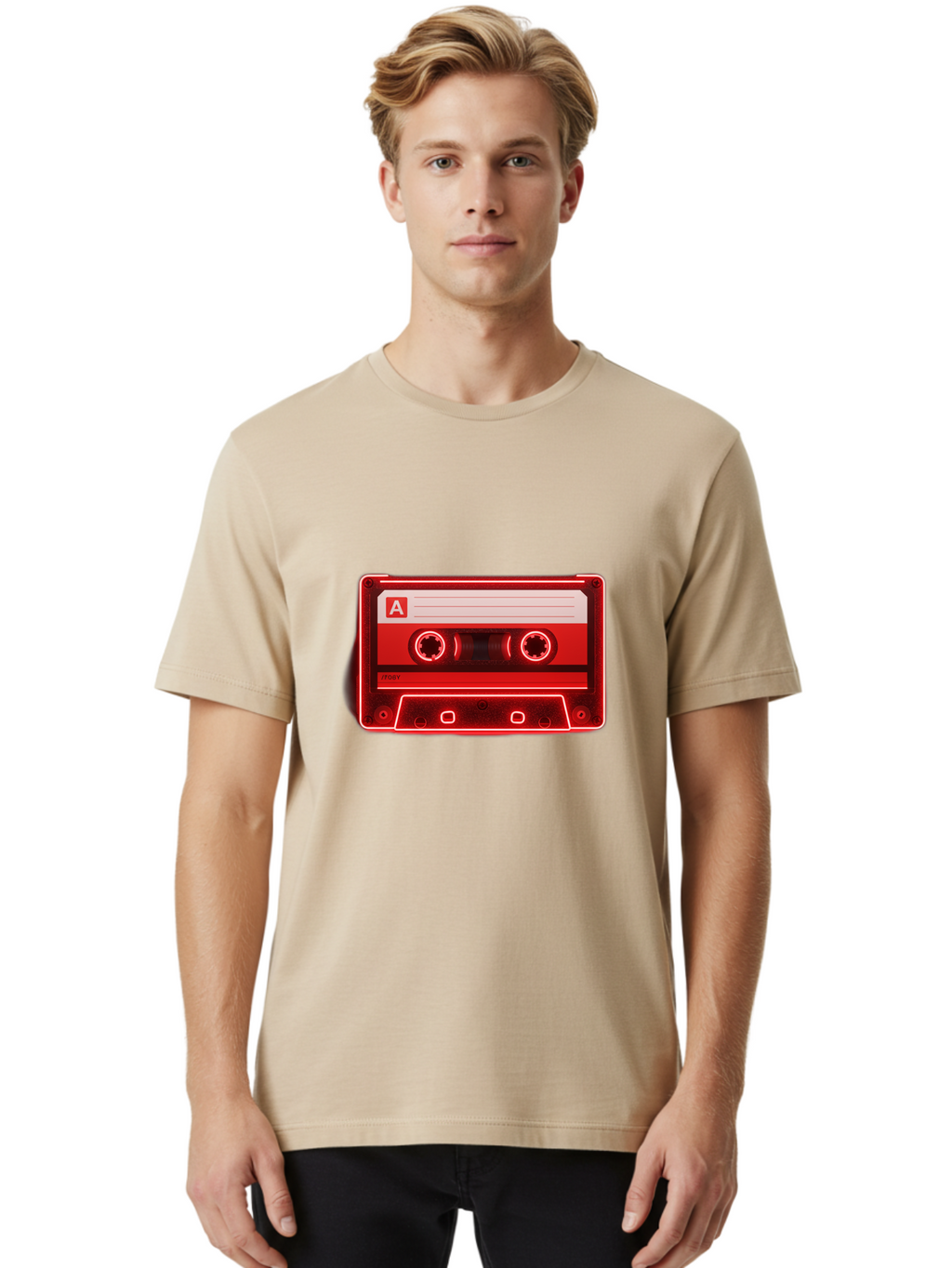Cassette-Tape-A-2 Men'S Graphic Tee, 100% Cotton, Comfortable Casual Summer Wear, Machine Washable, Retro Cassette Tape, Mix Tape, Nostalgic Music, Vintage Audio, Retro Technology, Classic Music Format, Compact Cassette Baa266