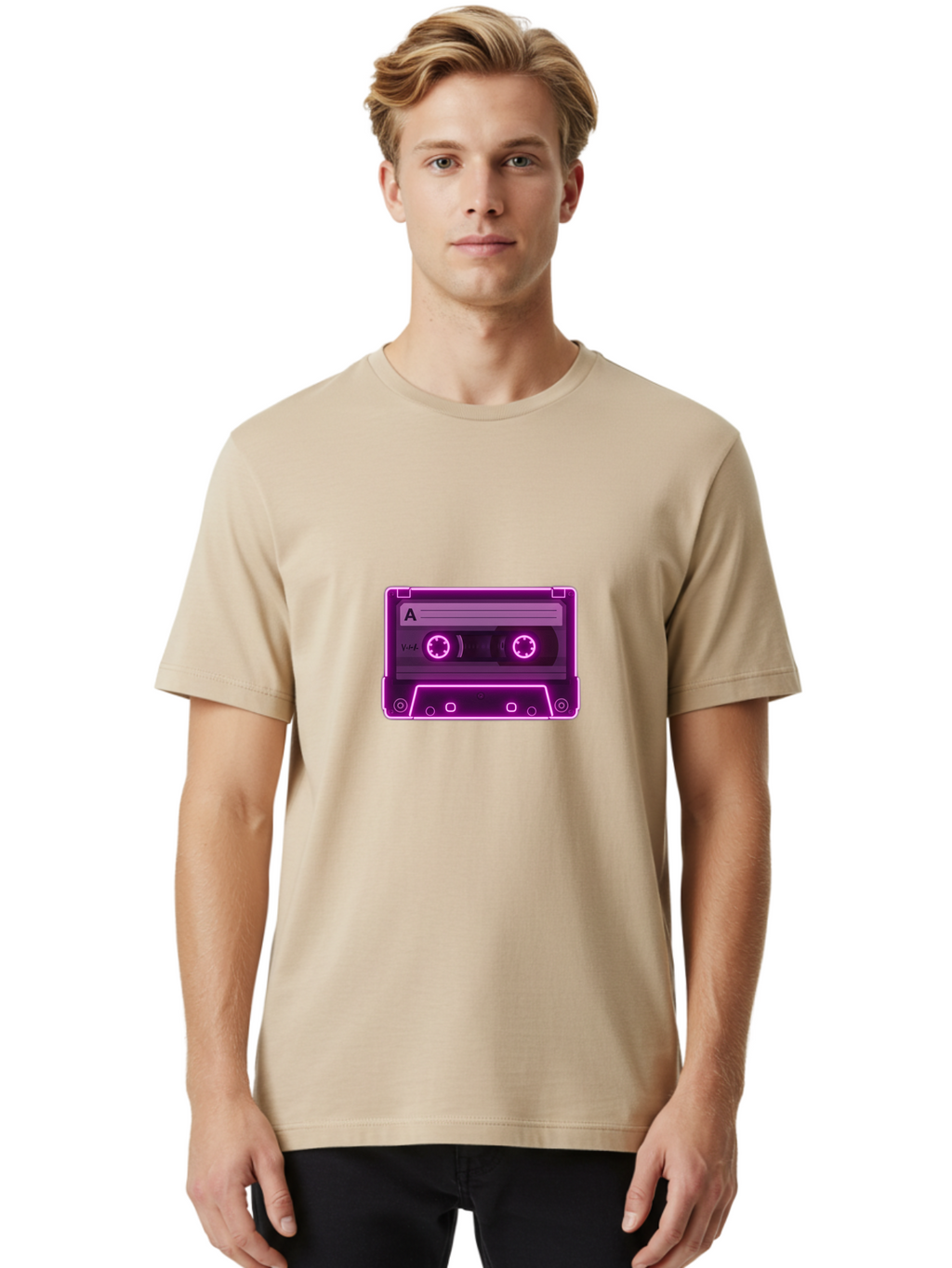 Cassette-Tape-A-3 Men'S Graphic Tee, 100% Cotton, Comfortable Casual Summer Wear, Machine Washable, Cassette Tape, Retro Music, Vintage Technology, Nostalgic Feel, Music Format, Analog Sound, Side A Baa267