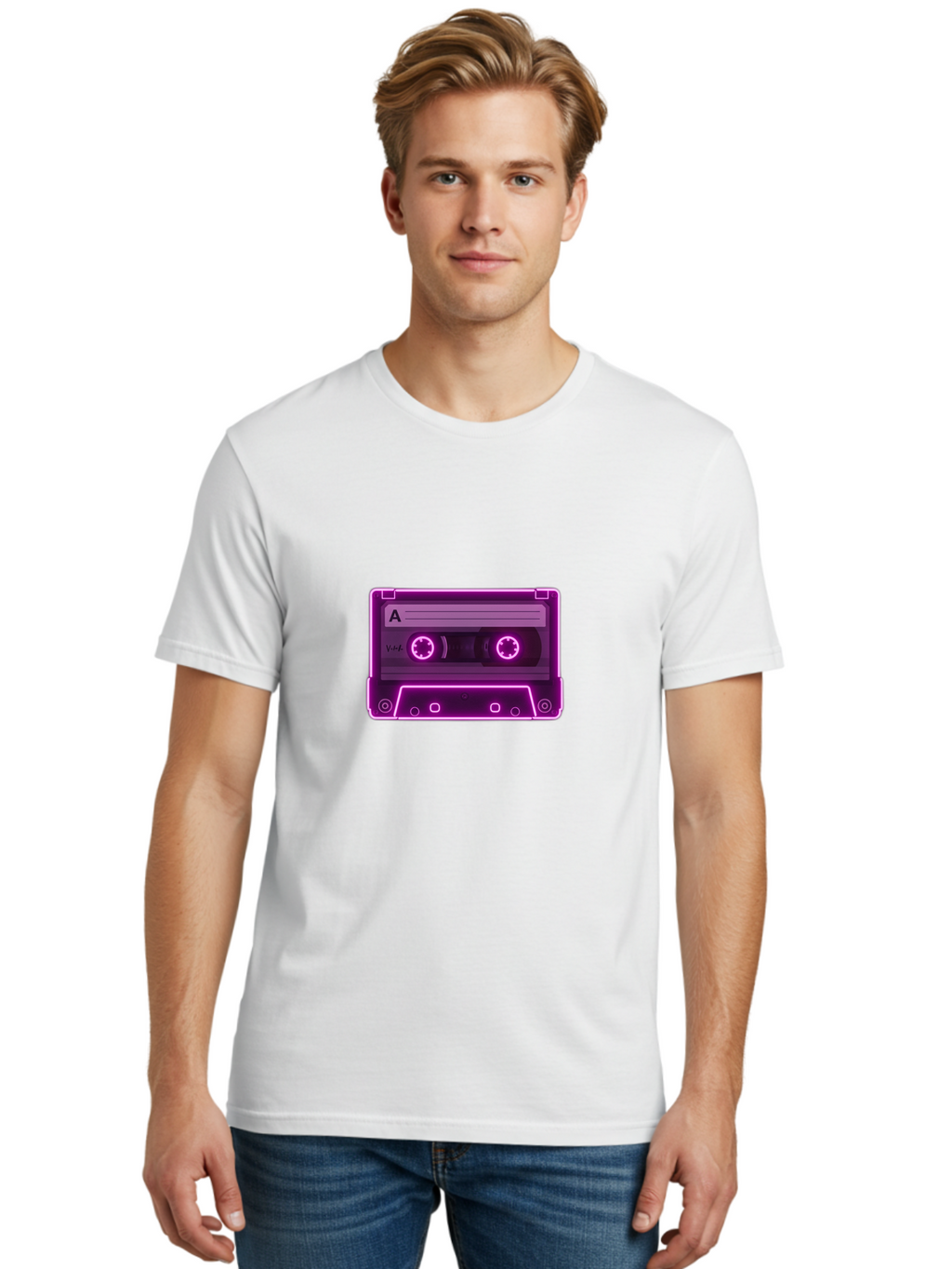 Cassette-Tape-A-3 Men'S Graphic Tee, 100% Cotton, Comfortable Casual Summer Wear, Machine Washable, Cassette Tape, Retro Music, Vintage Technology, Nostalgic Feel, Music Format, Analog Sound, Side A Baa267