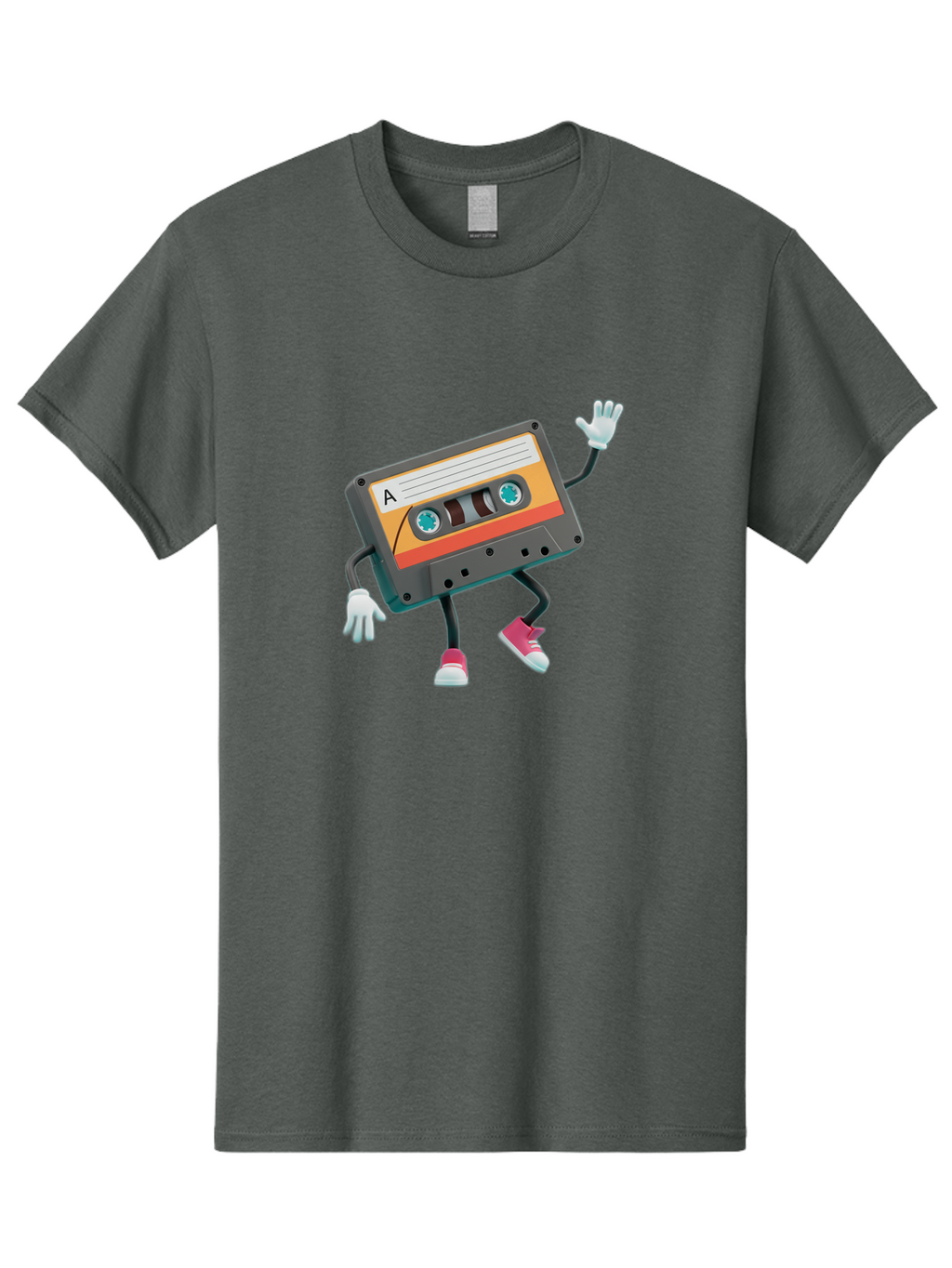 Cassette-Tape-A Men'S Graphic Tee, 100% Cotton, Comfortable Casual Summer Wear, Machine Washable, Retro Cassette Tape, Anthropomorphic Cassette, Cartoon Character, Mixtape Nostalgia, Retro Music, Funky Art, Playful Design, Vintage Vibes, Baa271