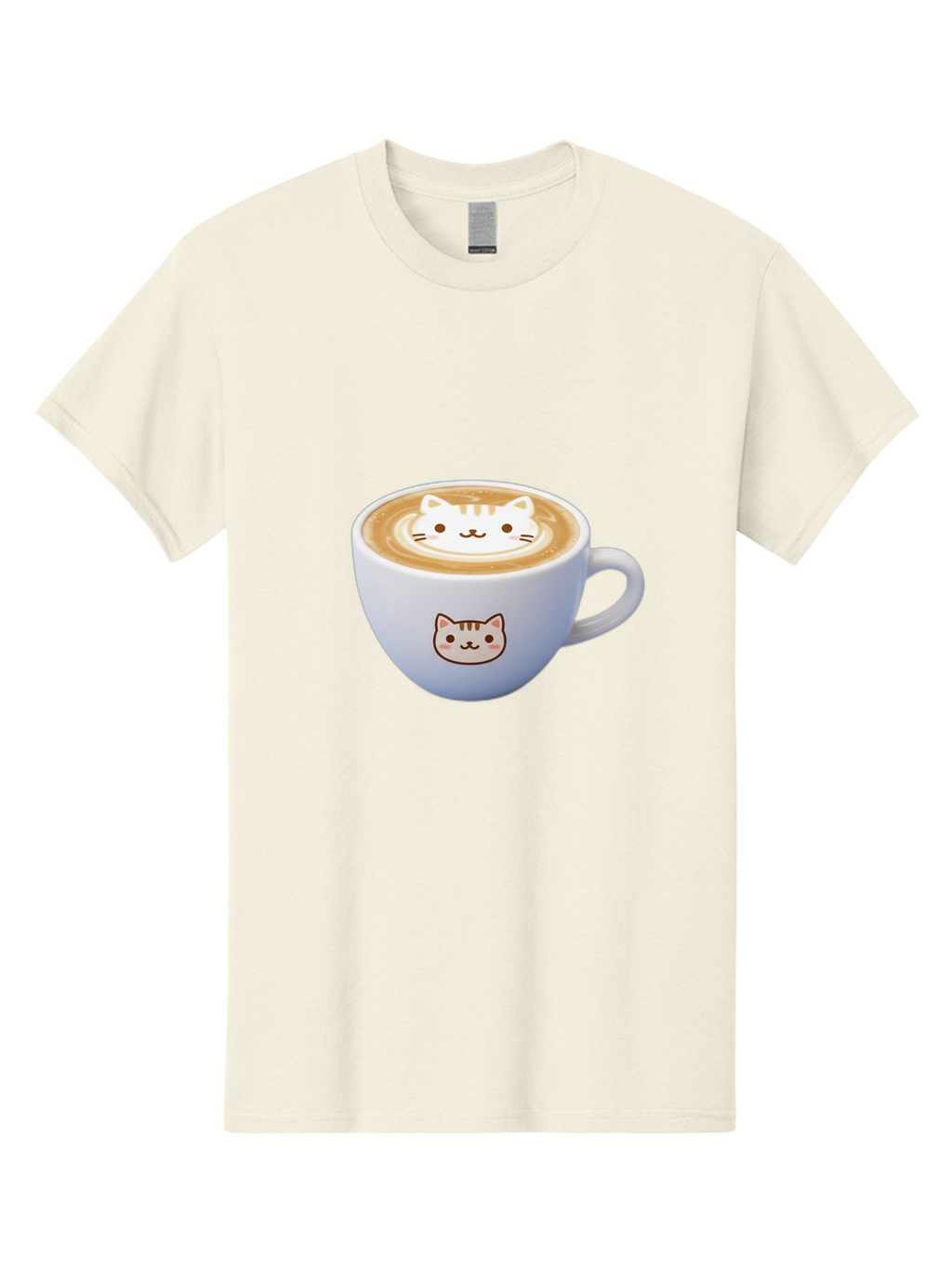 Cat-Coffee Men'S Graphic Tee, 100% Cotton, Comfortable Casual Summer Wear, Machine Washable, Cat Face Latte Art, Coffee Cup Design, Feline Illustration, Cute Cat Graphics, Coffee Culture, Latte Art, Adorable Cat Face Baa275