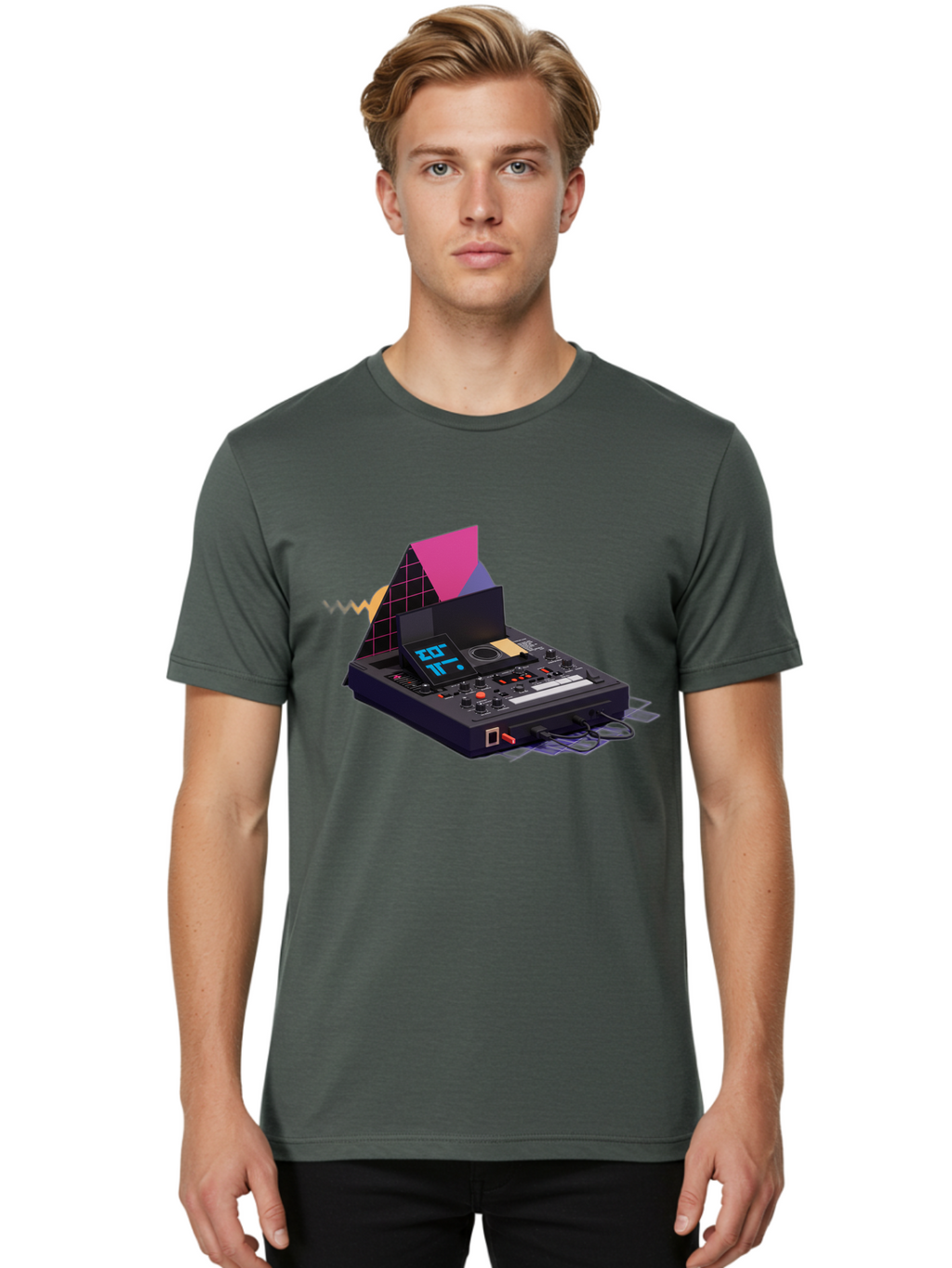 Cdj-Controller Men'S Graphic Tee, 100% Cotton, Comfortable Casual Summer Wear, Machine Washable, Audio Mixer, Sound Equipment, Music Production, Dj Setup, Electronic Dance Music, Audio Engineering, Sound Waves, Mix Control Baa279