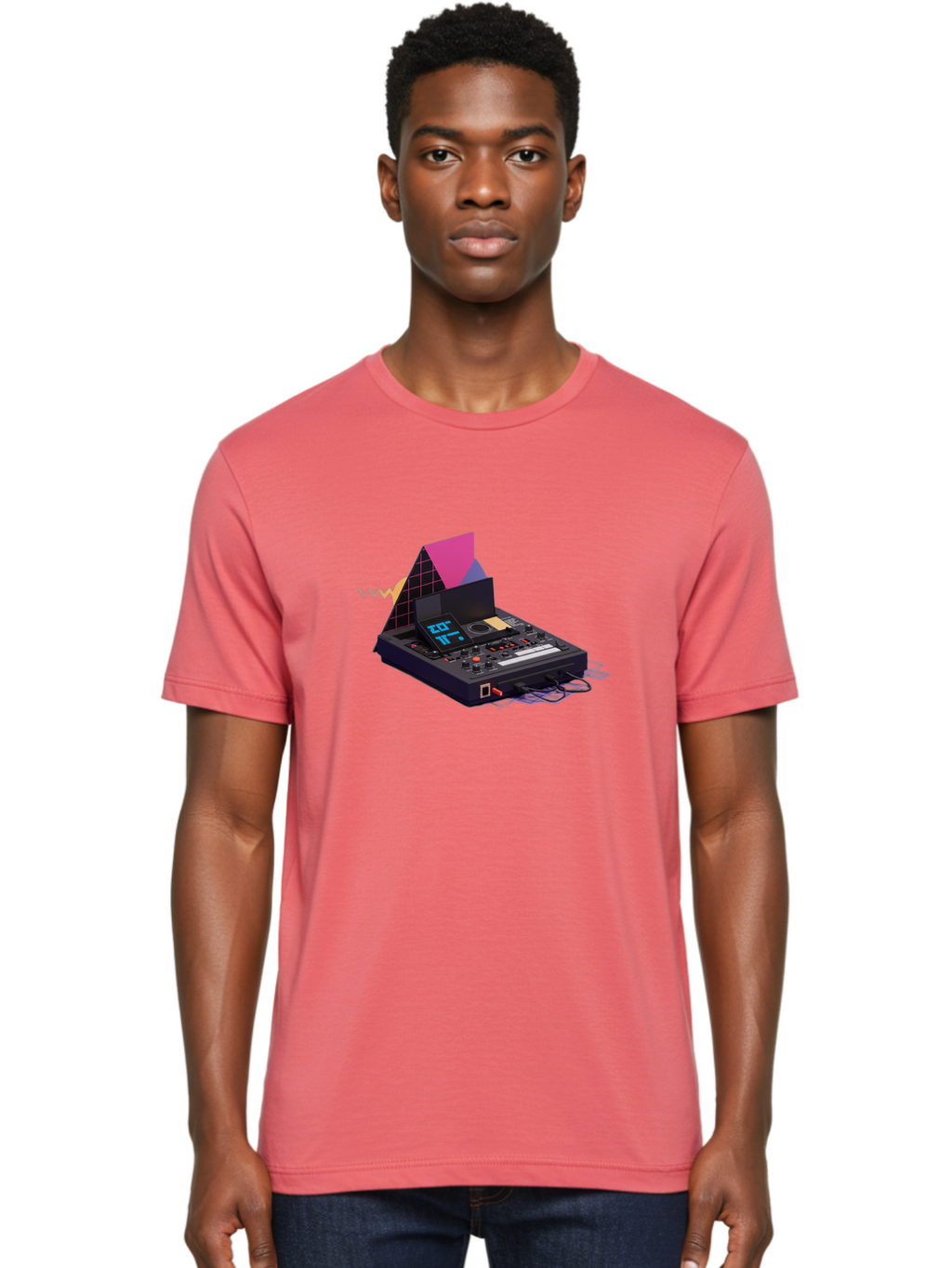 Cdj-Controller Men'S Graphic Tee, 100% Cotton, Comfortable Casual Summer Wear, Machine Washable, Audio Mixer, Sound Equipment, Music Production, Dj Setup, Electronic Dance Music, Audio Engineering, Sound Waves, Mix Control Baa279