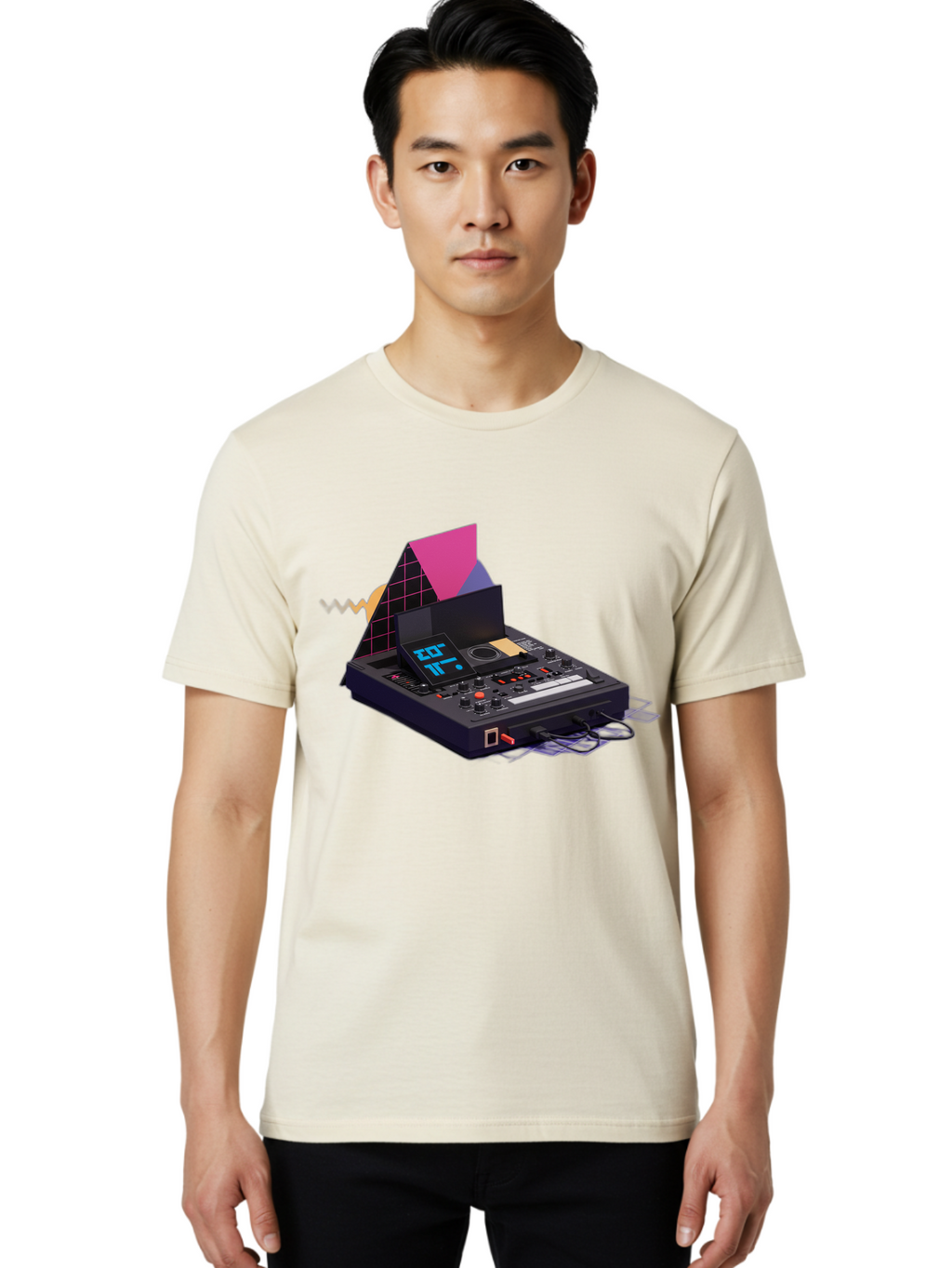 Cdj-Controller Men'S Graphic Tee, 100% Cotton, Comfortable Casual Summer Wear, Machine Washable, Audio Mixer, Sound Equipment, Music Production, Dj Setup, Electronic Dance Music, Audio Engineering, Sound Waves, Mix Control Baa279