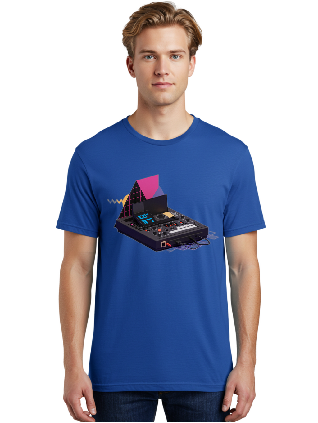 Cdj-Controller Men'S Graphic Tee, 100% Cotton, Comfortable Casual Summer Wear, Machine Washable, Audio Mixer, Sound Equipment, Music Production, Dj Setup, Electronic Dance Music, Audio Engineering, Sound Waves, Mix Control Baa279