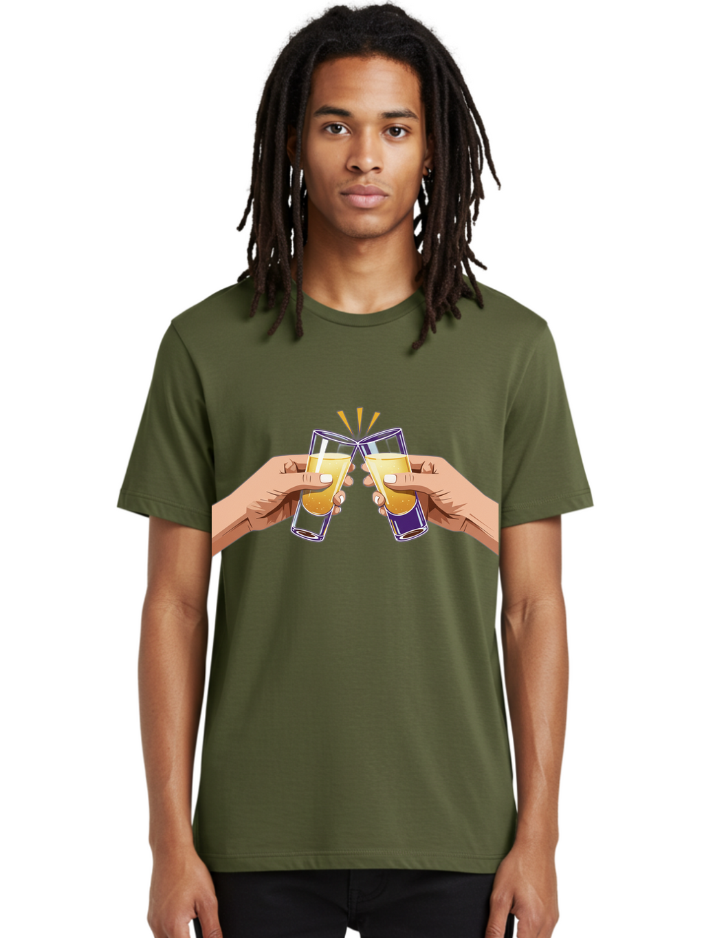 Cheers-1 Men'S Graphic Tee, 100% Cotton, Comfortable Casual Summer Wear, Machine Washable, Toasting Glasses, Celebratory Drinks, Champagne Toast, Beer Cheers, Happy Hour, Party Time, Festive Atmosphere, Social Gathering Baa283