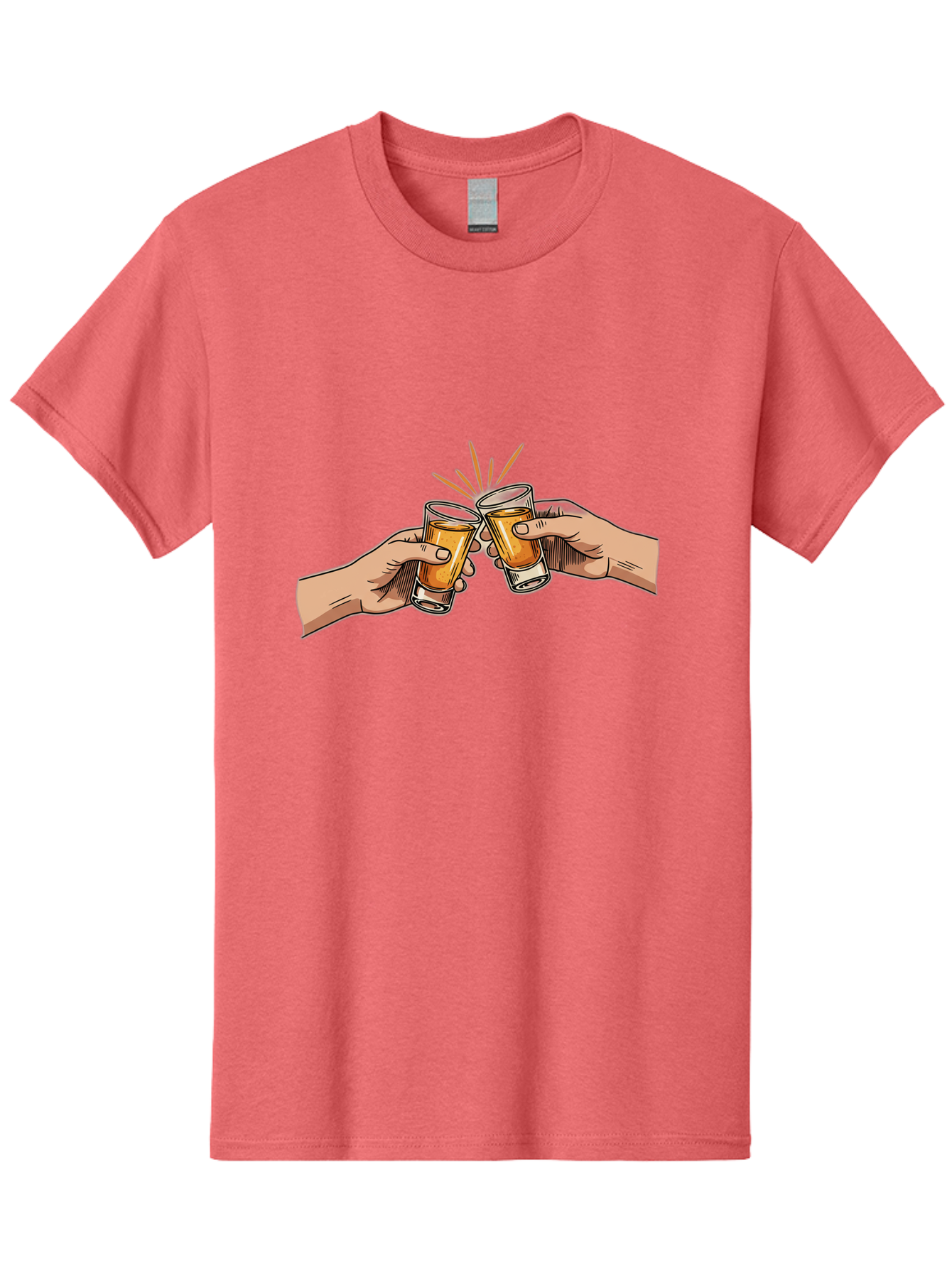Cheers-3 Men'S Graphic Tee, 100% Cotton, Comfortable Casual Summer Wear, Machine Washable, Clinking Glasses, Beer Cheers, Toast Together, Celebratory Drinks, Friendship Bonding, Social Gathering, Adult Beverages Baa285