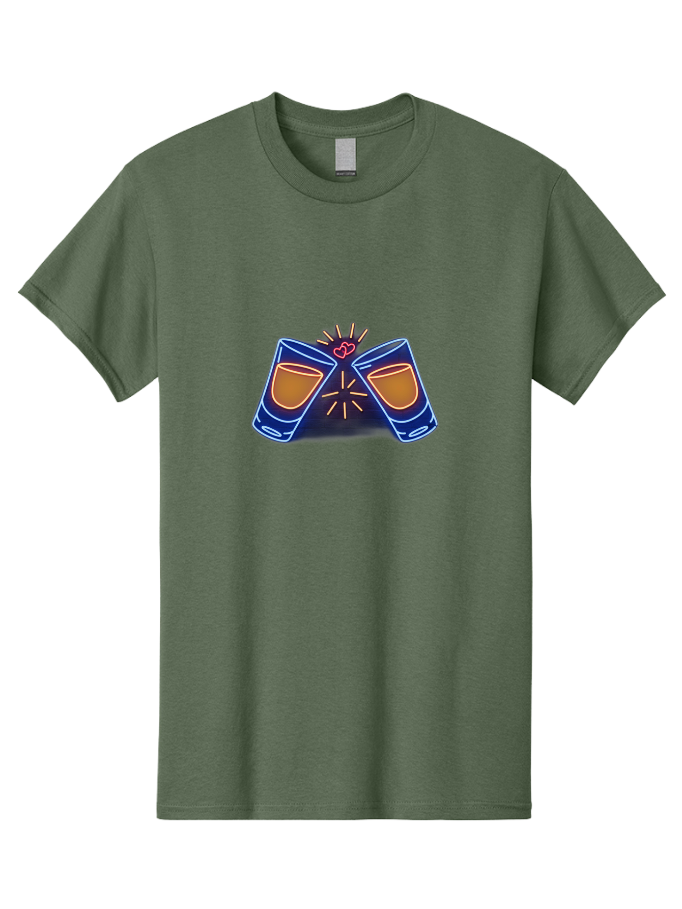 Cheers Men'S Graphic Tee, 100% Cotton, Comfortable Casual Summer Wear, Machine Washable, Cheersing Glasses, Toast, Love Heart, Celebration, Party, Friendship, Glasses Clinking, Festive Mood, Social Gathering Baa287
