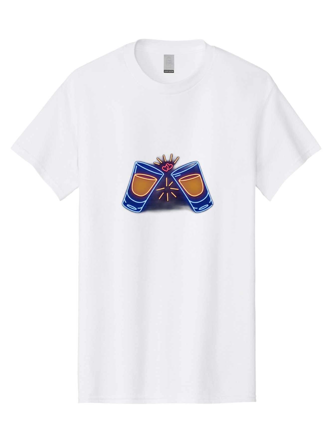 Cheers Men'S Graphic Tee, 100% Cotton, Comfortable Casual Summer Wear, Machine Washable, Cheersing Glasses, Toast, Love Heart, Celebration, Party, Friendship, Glasses Clinking, Festive Mood, Social Gathering Baa287