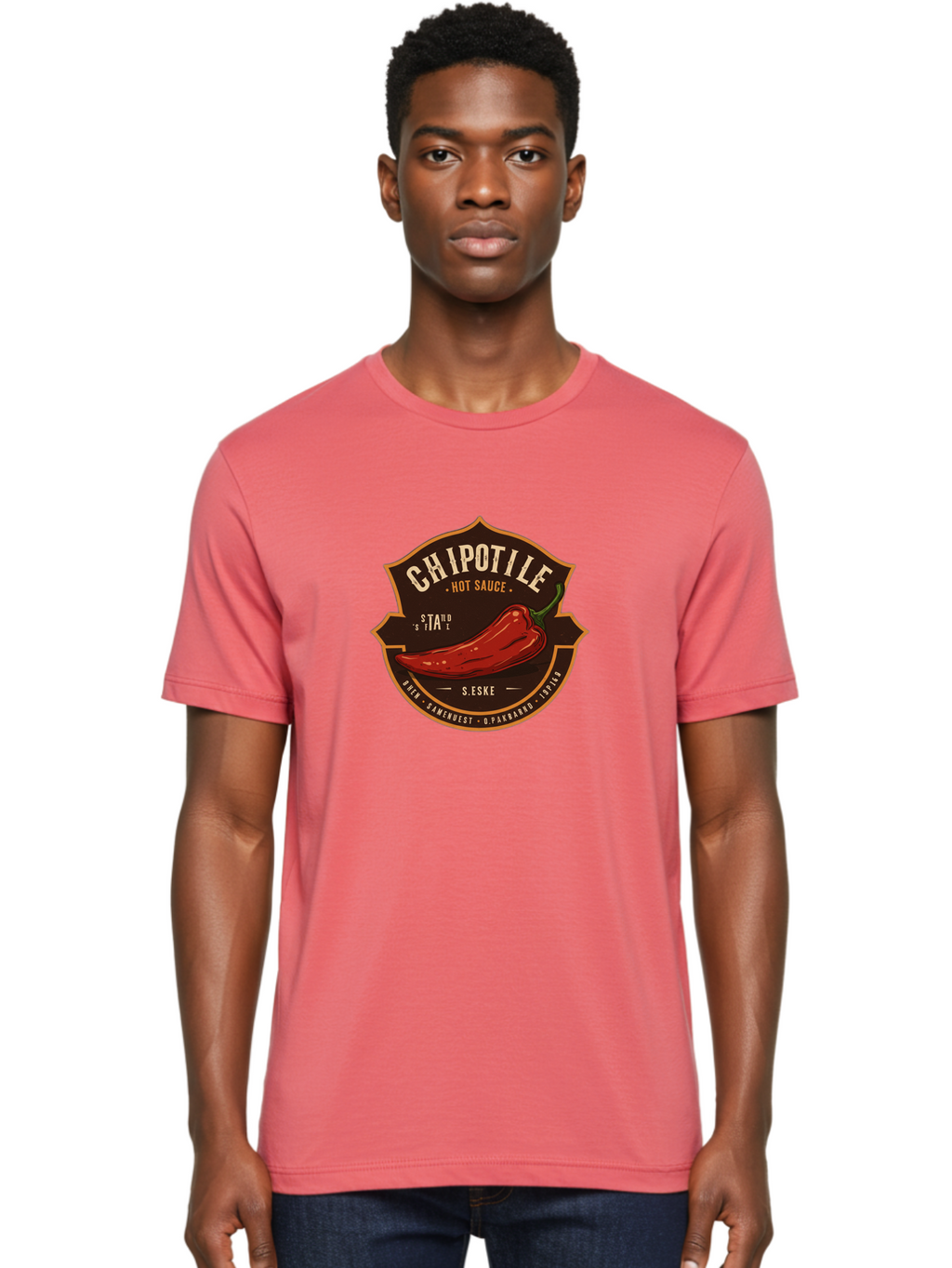Chipotle-Hot-Sauce Men'S Graphic Tee, 100% Cotton, Comfortable Casual Summer Wear, Machine Washable, Chipotle Pepper, Hot Sauce, Spicy Food, Red Pepper, Condiment, Gourmet Sauce, Savory Flavor, Smoky Heat, Fiery Taste, Spicy Condiment Baa297