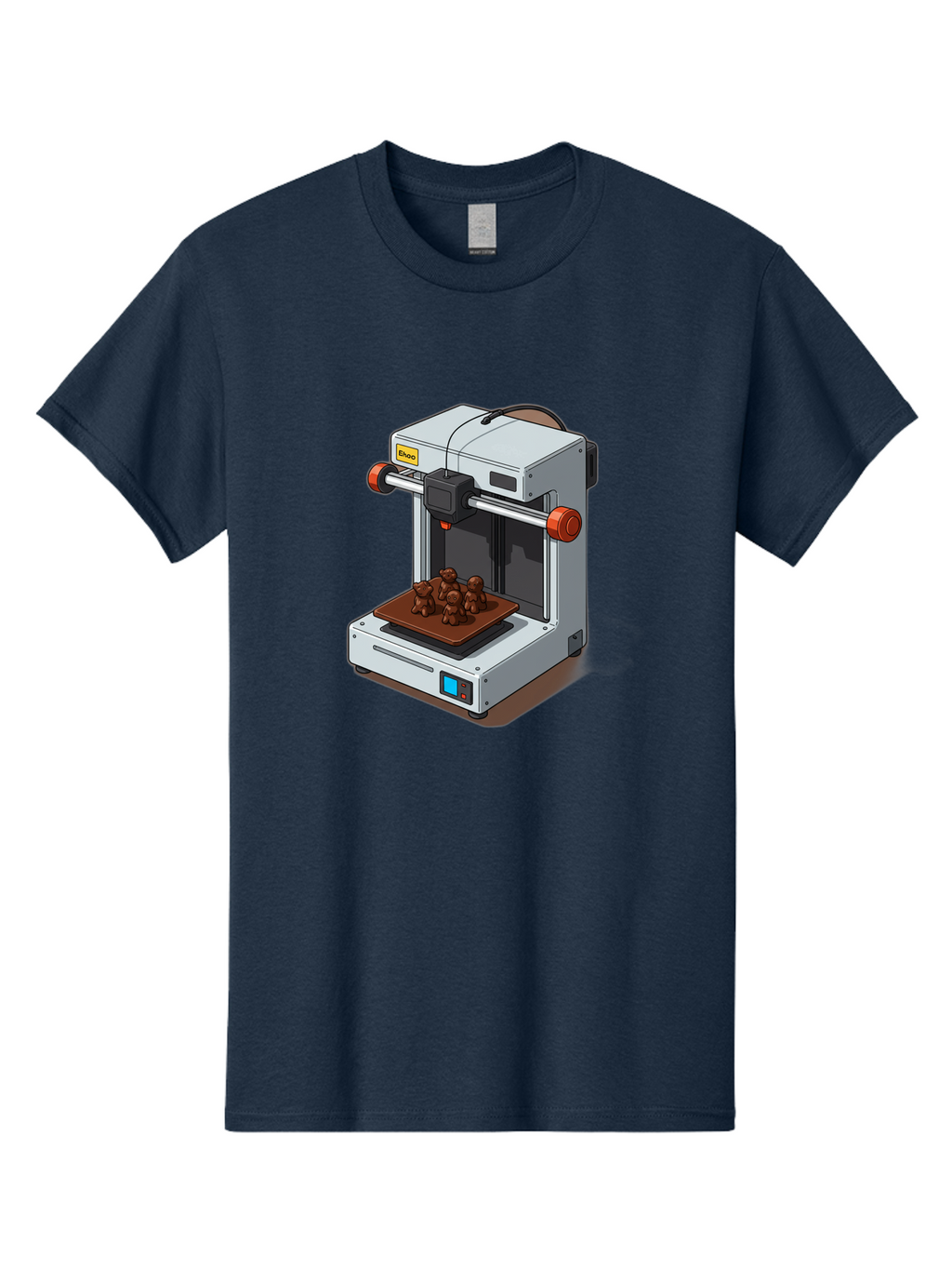 Choco-3D-Printer Men'S Graphic Tee, 100% Cotton, Comfortable Casual Summer Wear, Machine Washable, 3D Printing Technology, Additive Manufacturing, Chocolate Printing, 3D Chocolate Printer, Makergear, Digital Fabrication, Prototype Development, Baa298