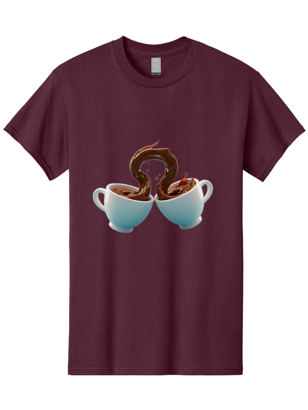 Chocolate-Cups Men'S Graphic Tee, 100% Cotton, Comfortable Casual Summer Wear, Machine Washable, Hot Chocolate, Luxury Hot Chocolate, Rich Chocolate, Flowing Chocolate, Chocolate Splash, Hot Chocolate Cups, White Cup, Delicious Hot Chocolate, Baa299