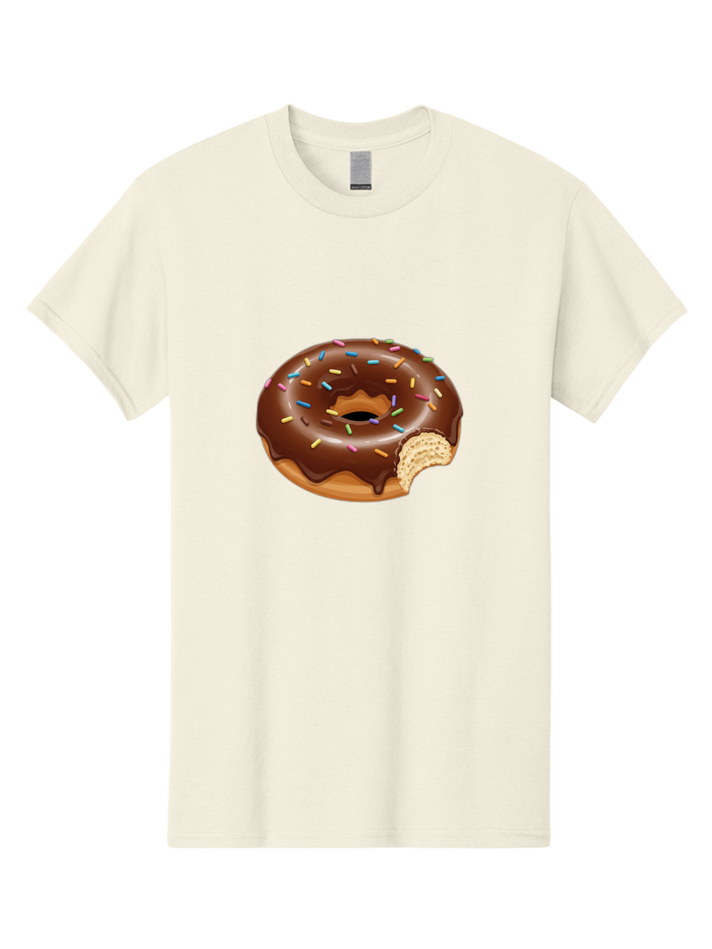 Chocolate-Donut-1 Men'S Graphic Tee, 100% Cotton, Comfortable Casual Summer Wear, Machine Washable, Chocolate Donut, Donut With Sprinkles, Bitten Donut, Sweet Treat, Dessert, Baked Goods, Colorful Sprinkles, Tasty Pastry, Delicious Donut Baa300