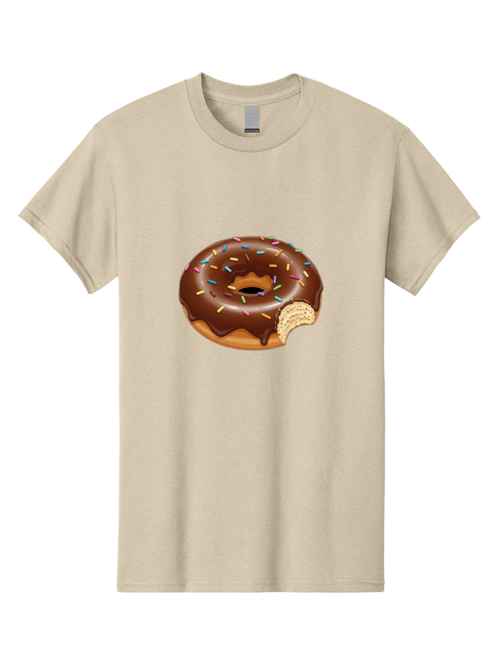 Chocolate-Donut-1 Men'S Graphic Tee, 100% Cotton, Comfortable Casual Summer Wear, Machine Washable, Chocolate Donut, Donut With Sprinkles, Bitten Donut, Sweet Treat, Dessert, Baked Goods, Colorful Sprinkles, Tasty Pastry, Delicious Donut Baa300