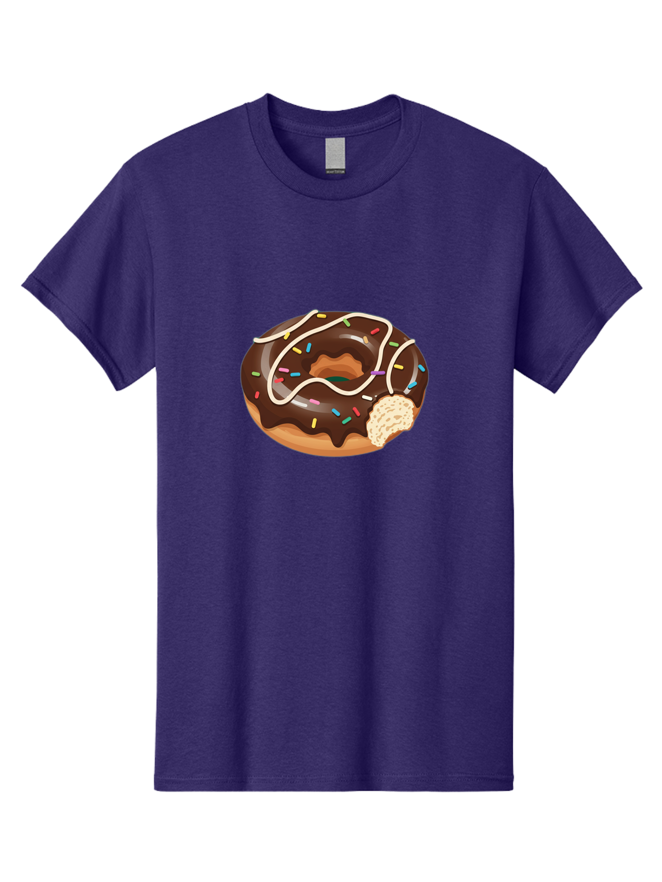 Chocolate-Donut-3 Men'S Graphic Tee, 100% Cotton, Comfortable Casual Summer Wear, Machine Washable, Chocolate Donut With Sprinkles, Sweet Treats, Donut Glaze, Colorful Sprinkles, White Icing, Tasty Desserts, Sweet Tooth, Delicious Donuts, Baa302