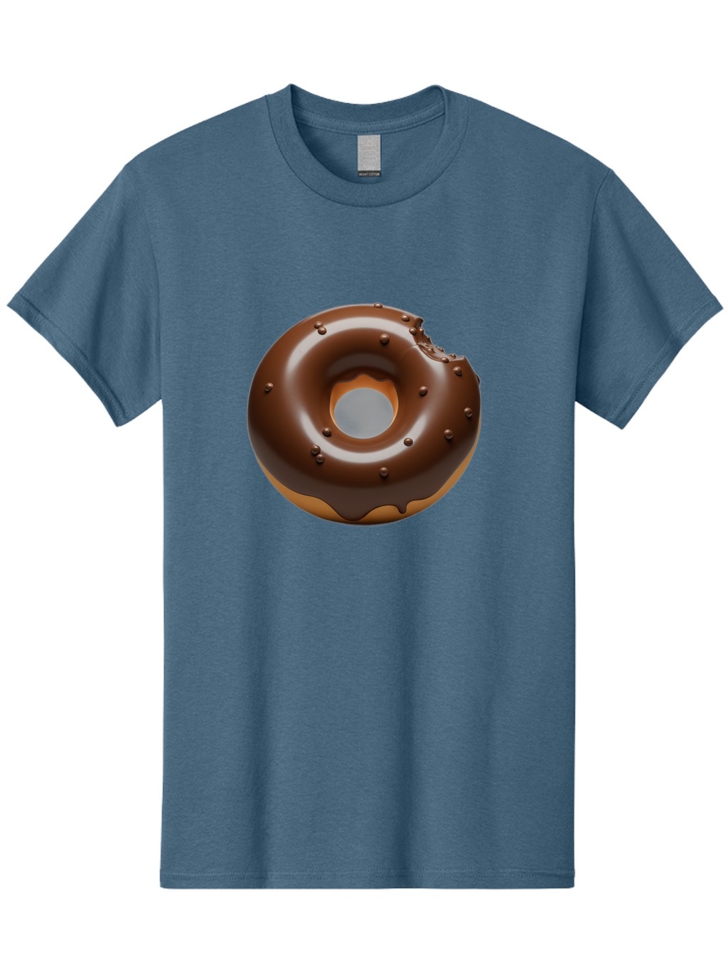 Chocolate-Donut-4 Men'S Graphic Tee, 100% Cotton, Comfortable Casual Summer Wear, Machine Washable, Chocolate Donut, Chocolate Frosting, Chocolate Sprinkles, Donut With Bite Taken, Sweet Treat, Dessert, Indulgent Snack, Tasty Pastry Baa303