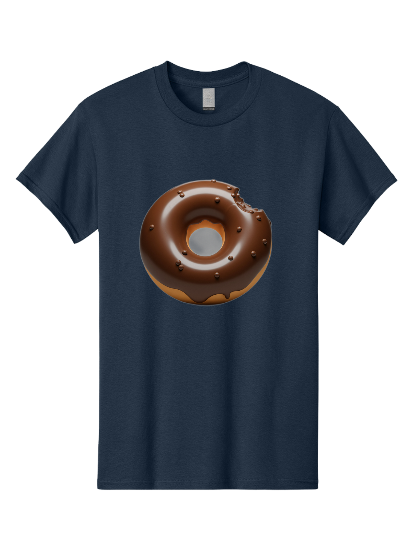 Chocolate-Donut-4 Men'S Graphic Tee, 100% Cotton, Comfortable Casual Summer Wear, Machine Washable, Chocolate Donut, Chocolate Frosting, Chocolate Sprinkles, Donut With Bite Taken, Sweet Treat, Dessert, Indulgent Snack, Tasty Pastry Baa303