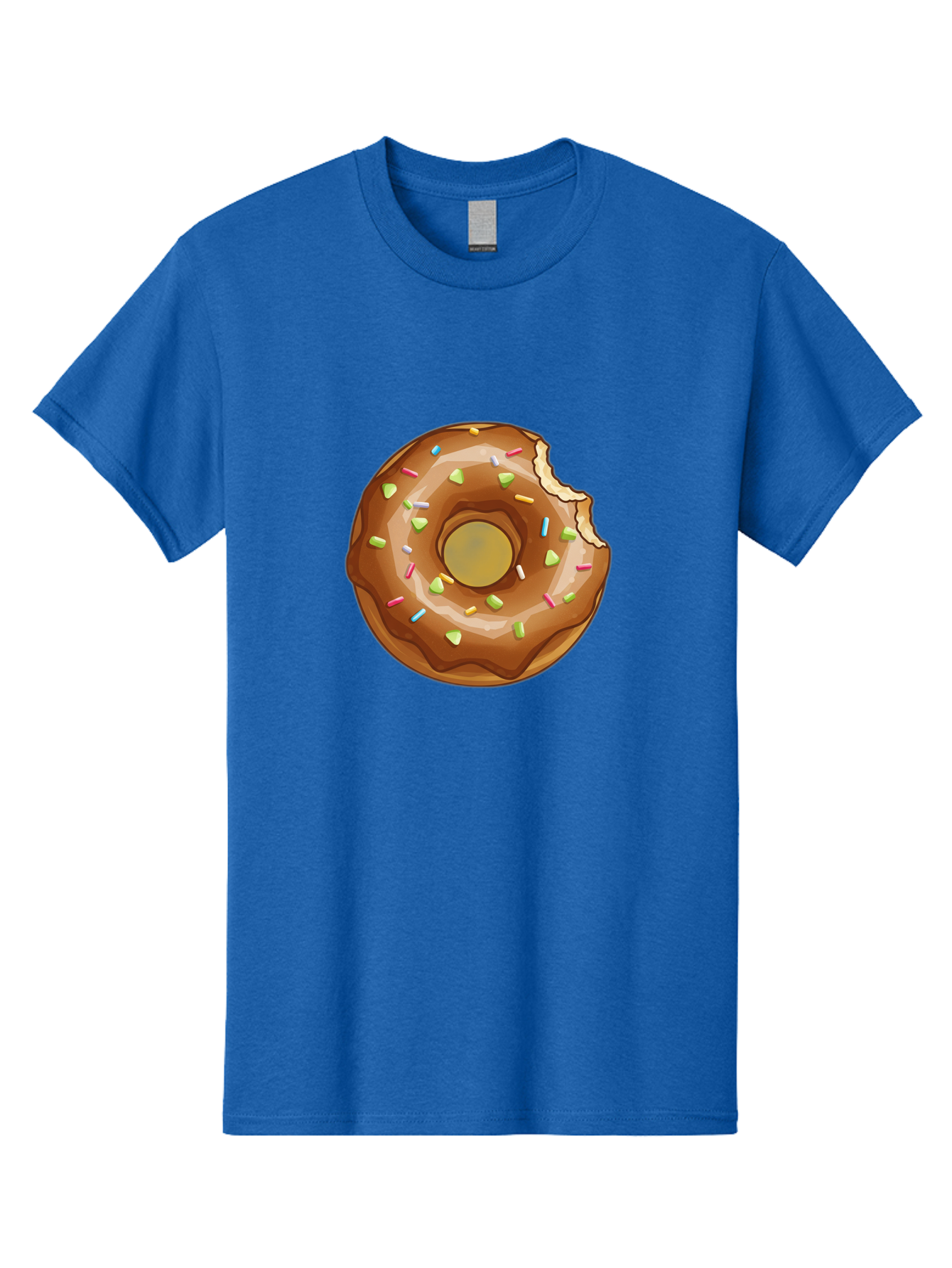 Chocolate-Donut-7 Men'S Graphic Tee, 100% Cotton, Comfortable Casual Summer Wear, Machine Washable, Chocolate Donut, Donut With Sprinkles, Bitten Donut, Glazed Donut, Colorful Sprinkles, Sweet Treats, Baked Goods, Donut Illustration, Baa306
