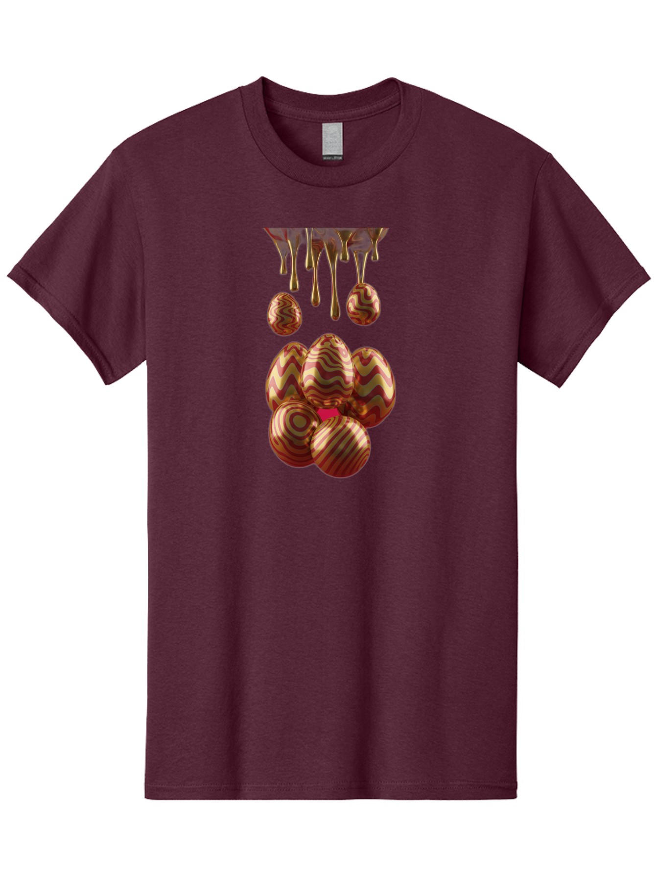 Chocolate-Easter-Eggs Men'S Graphic Tee, 100% Cotton, Comfortable Casual Summer Wear, Machine Washable, Chocolate Covered Eggs, Patterned Eggs, Dripping Chocolate, Decadent Treats, Sweet Indulgence, Rich Desserts, Chocolate Lovers, Sweet Tooth Baa309