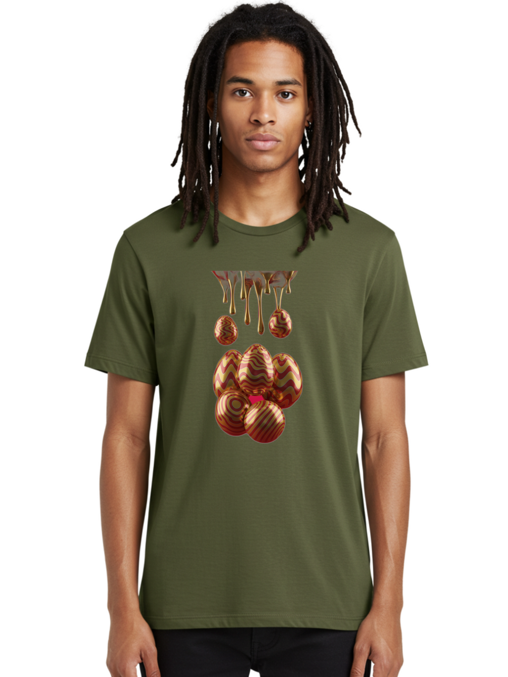 Chocolate-Easter-Eggs Men'S Graphic Tee, 100% Cotton, Comfortable Casual Summer Wear, Machine Washable, Chocolate Covered Eggs, Patterned Eggs, Dripping Chocolate, Decadent Treats, Sweet Indulgence, Rich Desserts, Chocolate Lovers, Sweet Tooth Baa309