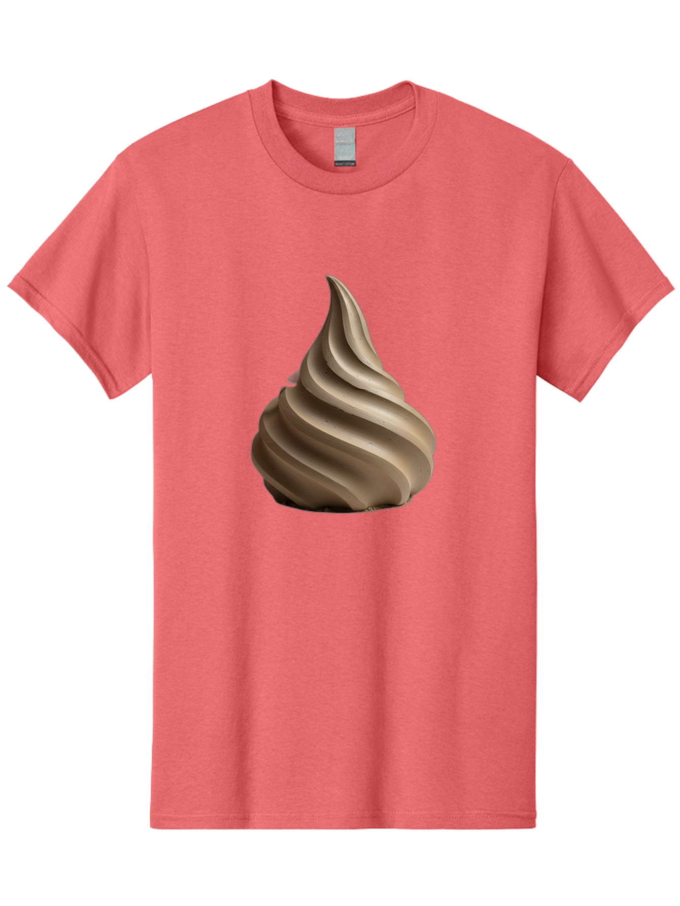 Chocolate-Soft-Serve Men'S Graphic Tee, 100% Cotton, Comfortable Casual Summer Wear, Machine Washable, Chocolate Soft-Serve Ice Cream, Swirly Ice Cream, Soft-Serve Swirl, Chocolate Treat, Creamy Dessert, Sweet Indulgence, Frozen Delight Baa312