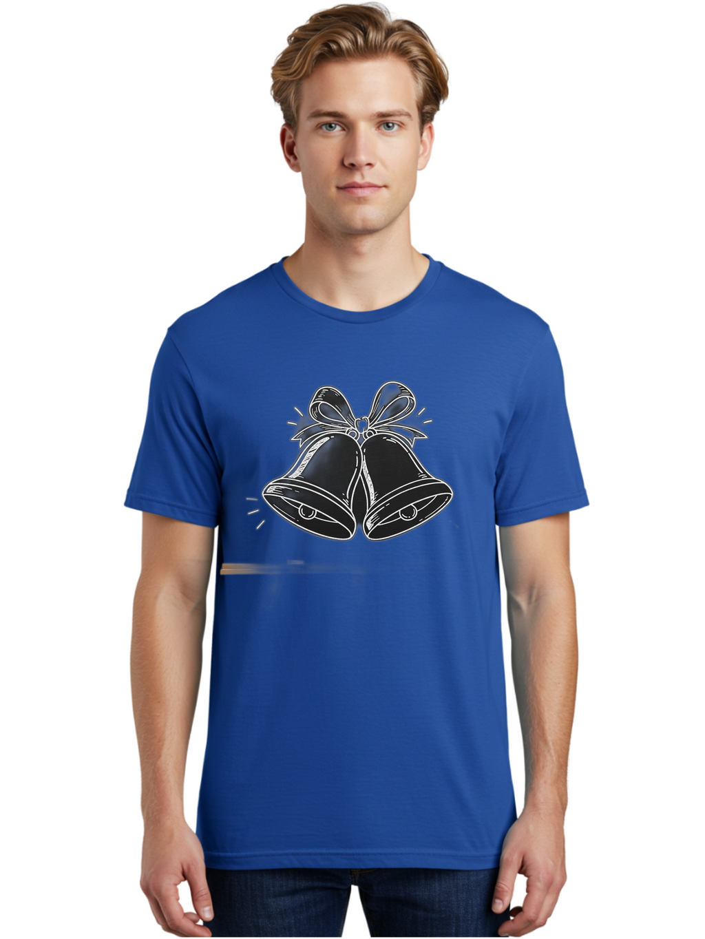 Christmas-Bells-2 Men'S Graphic Tee, 100% Cotton, Comfortable Casual Summer Wear, Machine Washable, Christmas Bells, Festive Decorations, Holiday Cheer, Jingling Bells, Merry Christmas, Christmas Illustrations, Winter Wonderland, Baa314