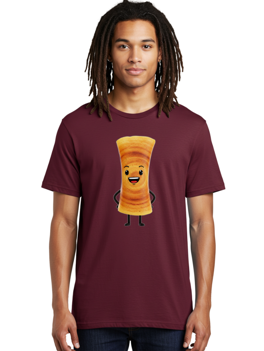 Cinnamon-Roll Men'S Graphic Tee, 100% Cotton, Comfortable Casual Summer Wear, Machine Washable, Cinnamon Roll Mascot, Smiling Pastry, Cartoon Food Character, Happy Baked Goods, Sweet Treat Personality, Adorable Dessert Icon, Baa318