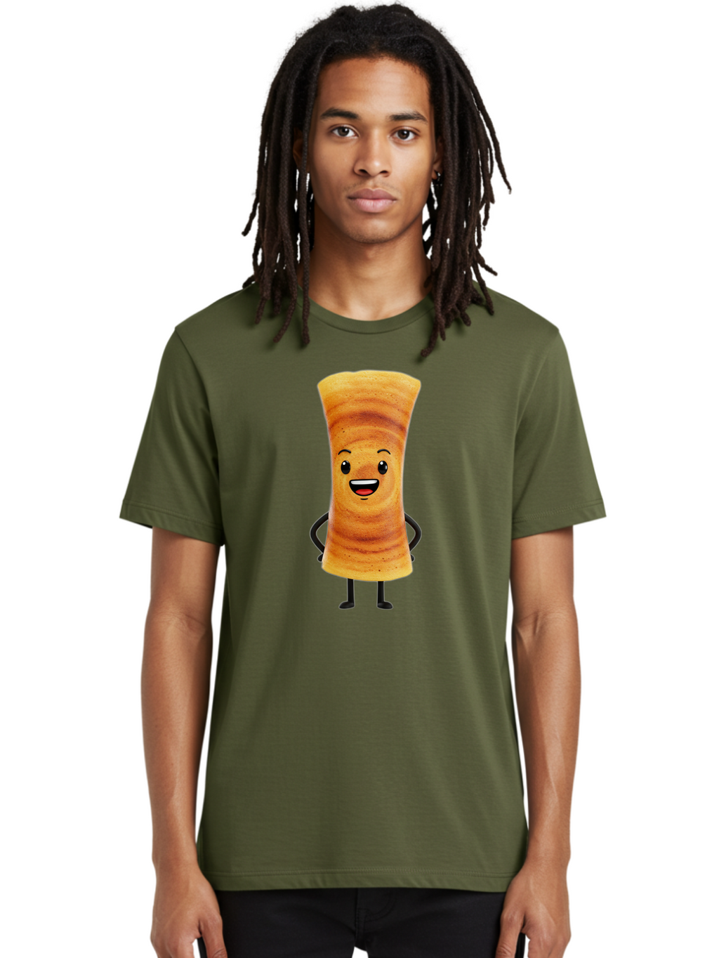 Cinnamon-Roll Men'S Graphic Tee, 100% Cotton, Comfortable Casual Summer Wear, Machine Washable, Cinnamon Roll Mascot, Smiling Pastry, Cartoon Food Character, Happy Baked Goods, Sweet Treat Personality, Adorable Dessert Icon, Baa318