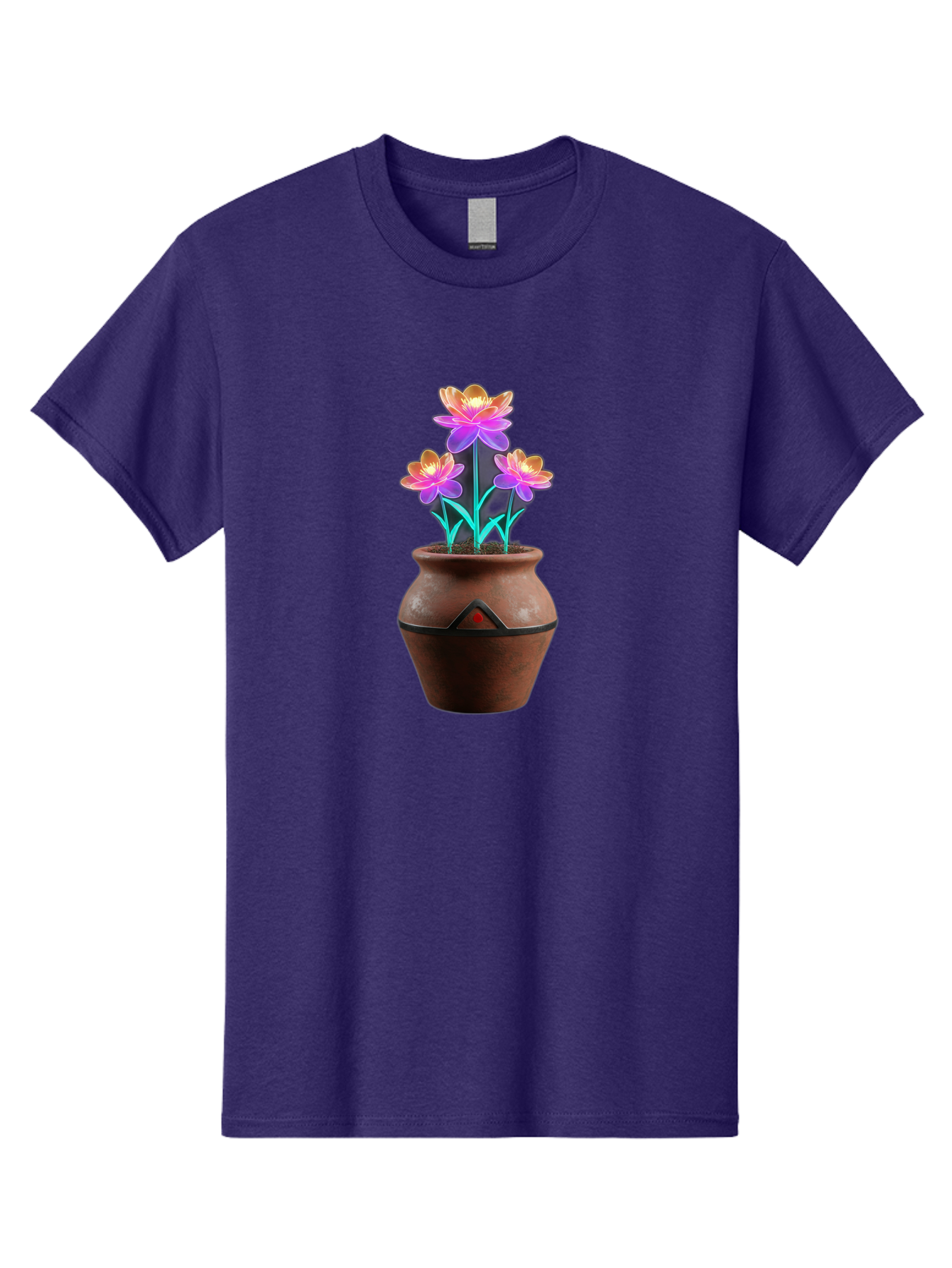 Clay-Pot-Flowers Men'S Graphic Tee, 100% Cotton, Comfortable Casual Summer Wear, Machine Washable, Colorful Flowers, Pink Petals, Orange Center, Clay Pot, Terracotta, Floral Arrangement, Vibrant Colors, Decorative Pot, Flower Bouquet Baa324