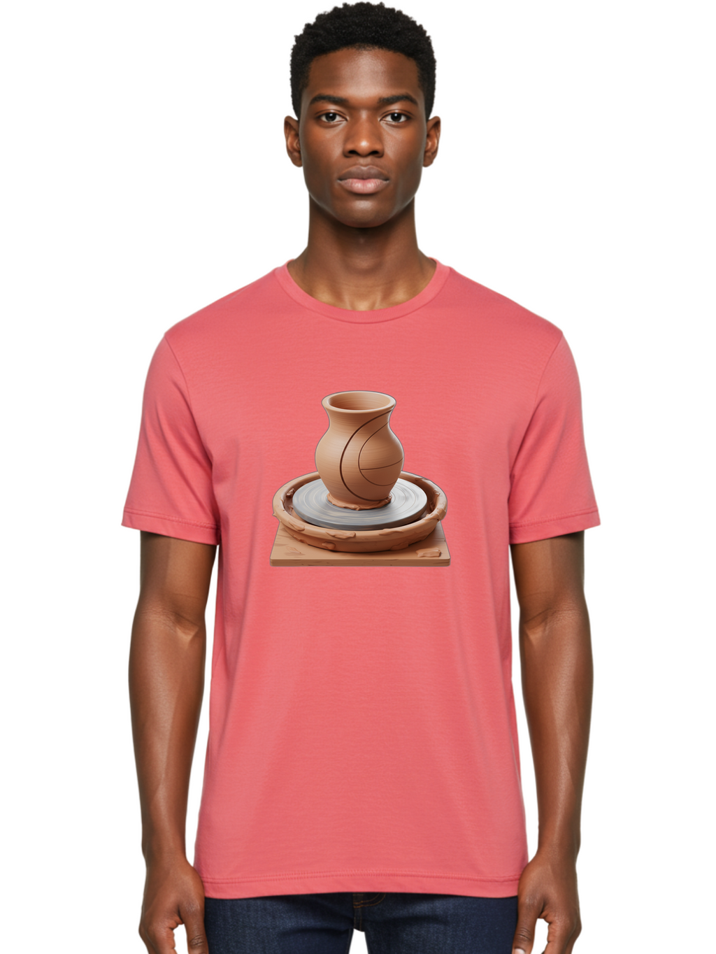 Clay-Pot Men'S Graphic Tee, 100% Cotton, Comfortable Casual Summer Wear, Machine Washable, Clay Vase, Pottery Wheel, Ceramics, Handmade, Artisanal, Craftsmanship, Creative Process, Art Studio, Handmade Pottery, Ceramic Art Baa326