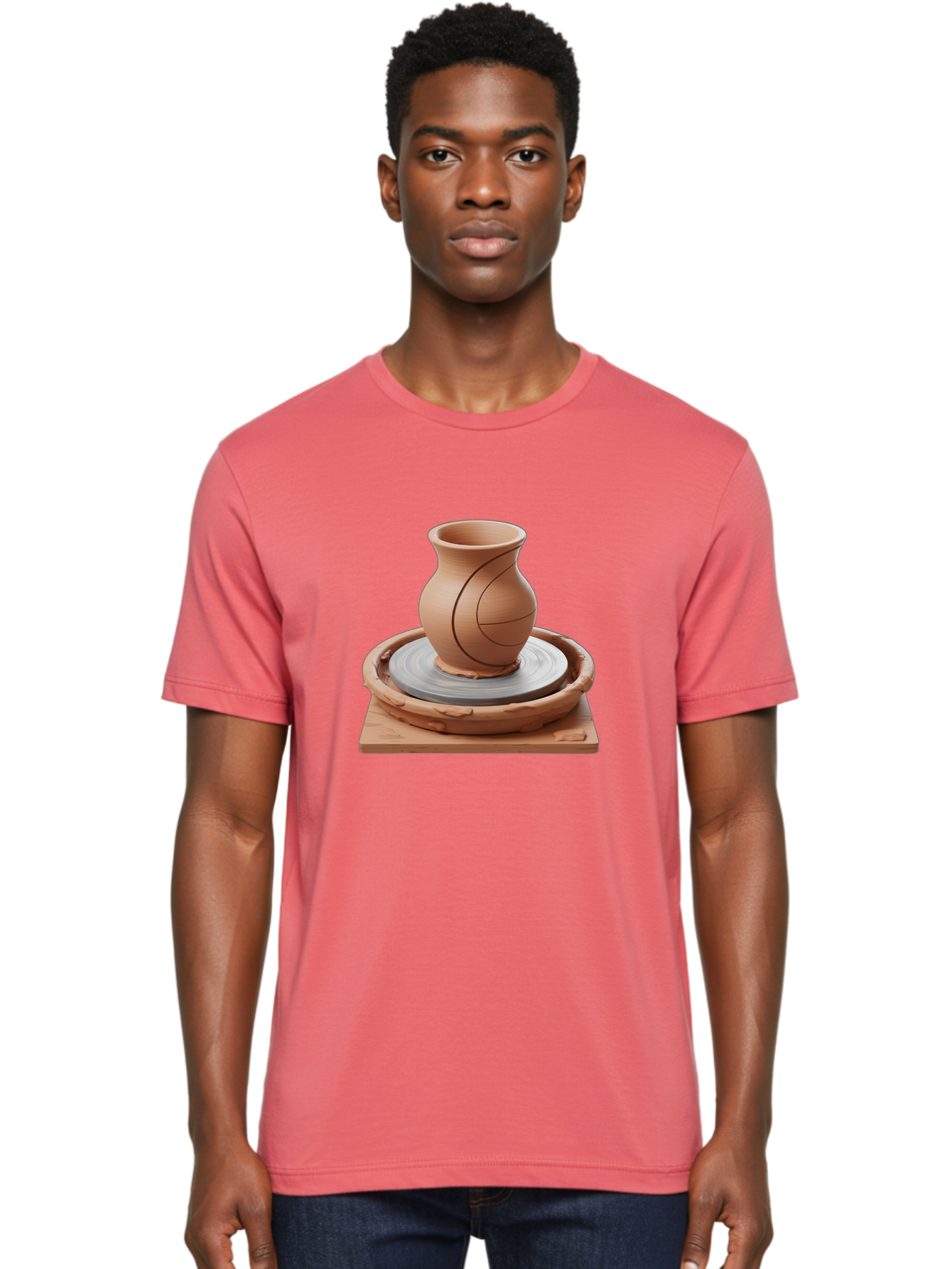 Clay-Pot Men'S Graphic Tee, 100% Cotton, Comfortable Casual Summer Wear, Machine Washable, Clay Vase, Pottery Wheel, Ceramics, Handmade, Artisanal, Craftsmanship, Creative Process, Art Studio, Handmade Pottery, Ceramic Art Baa326