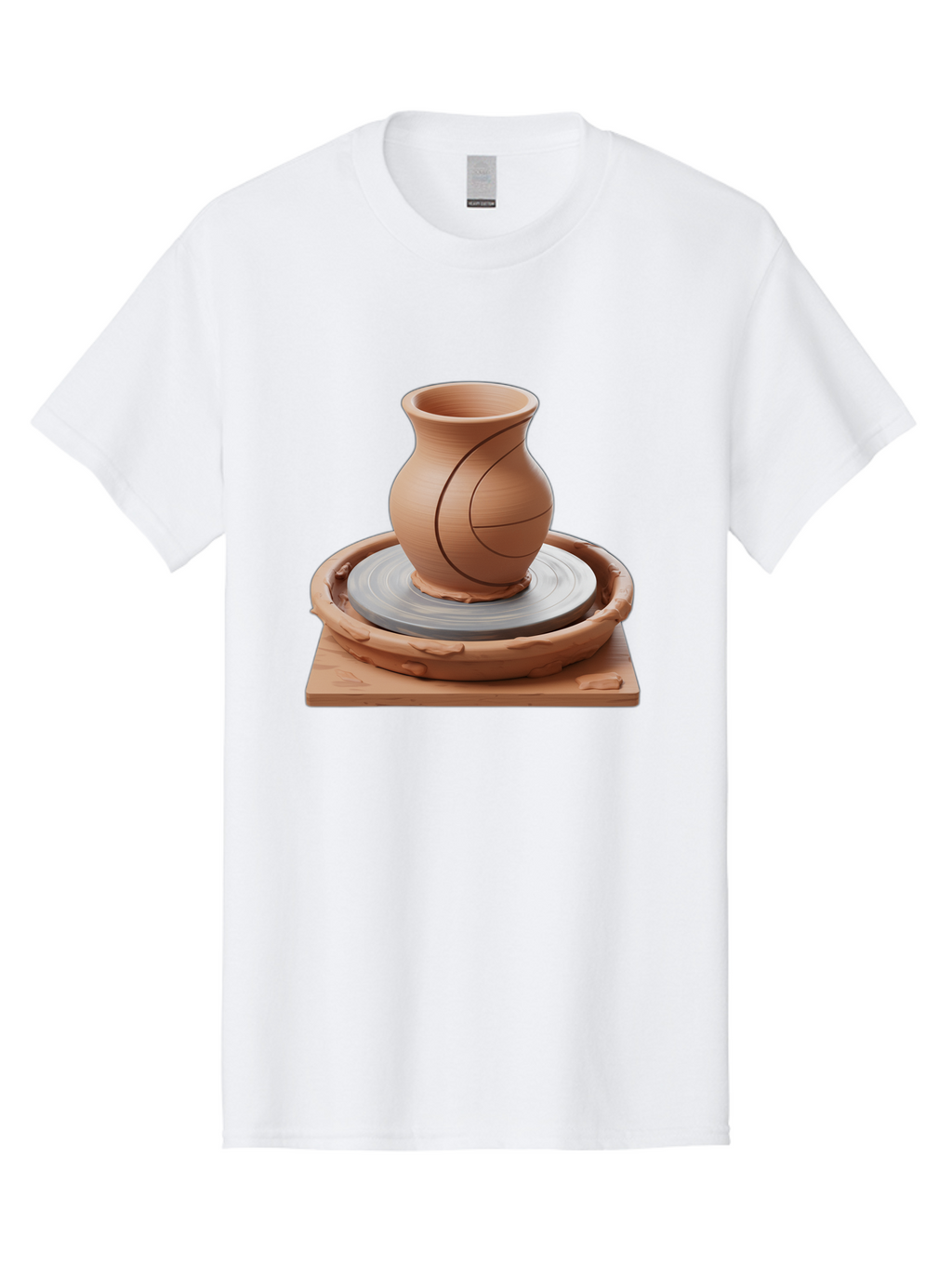 Clay-Pot Men'S Graphic Tee, 100% Cotton, Comfortable Casual Summer Wear, Machine Washable, Clay Vase, Pottery Wheel, Ceramics, Handmade, Artisanal, Craftsmanship, Creative Process, Art Studio, Handmade Pottery, Ceramic Art Baa326